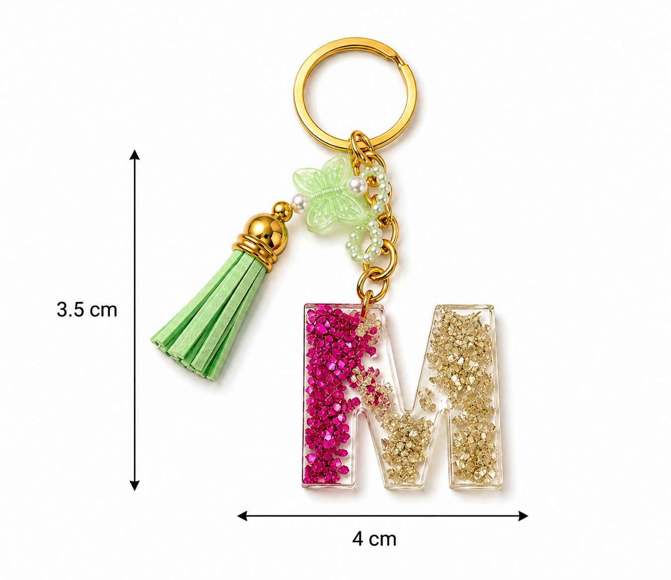 Alphabet Epoxy Resin Keychain