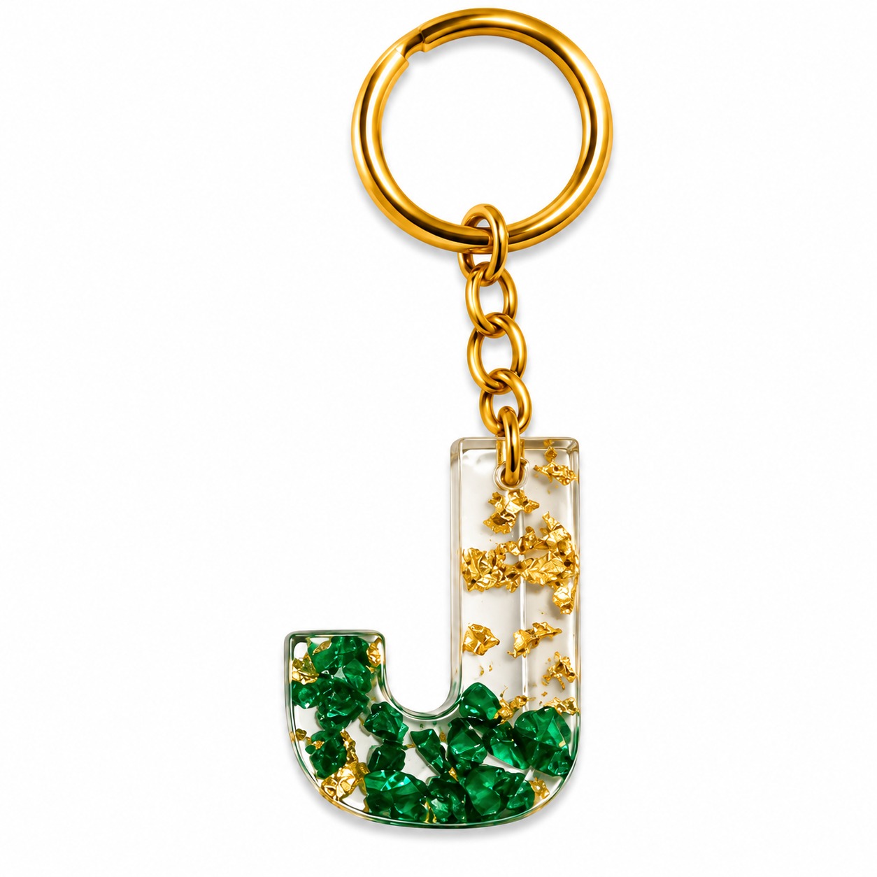 Alphabet Epoxy Resin Keychain