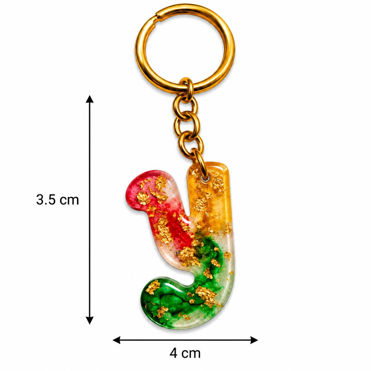 Alphabet Epoxy Resin Keychain