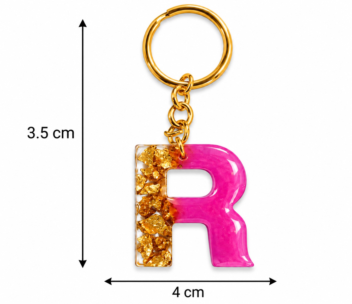 Alphabet Epoxy Resin Keychain