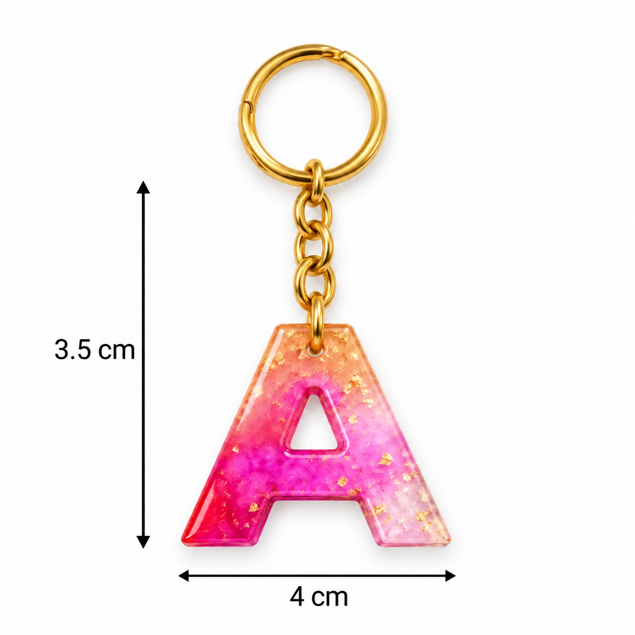 Alphabet Epoxy Resin Keychain