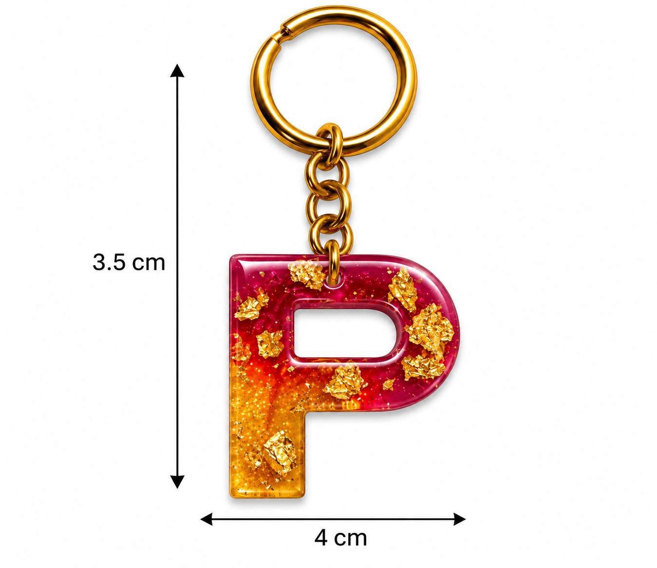 Alphabet Epoxy Resin Keychain