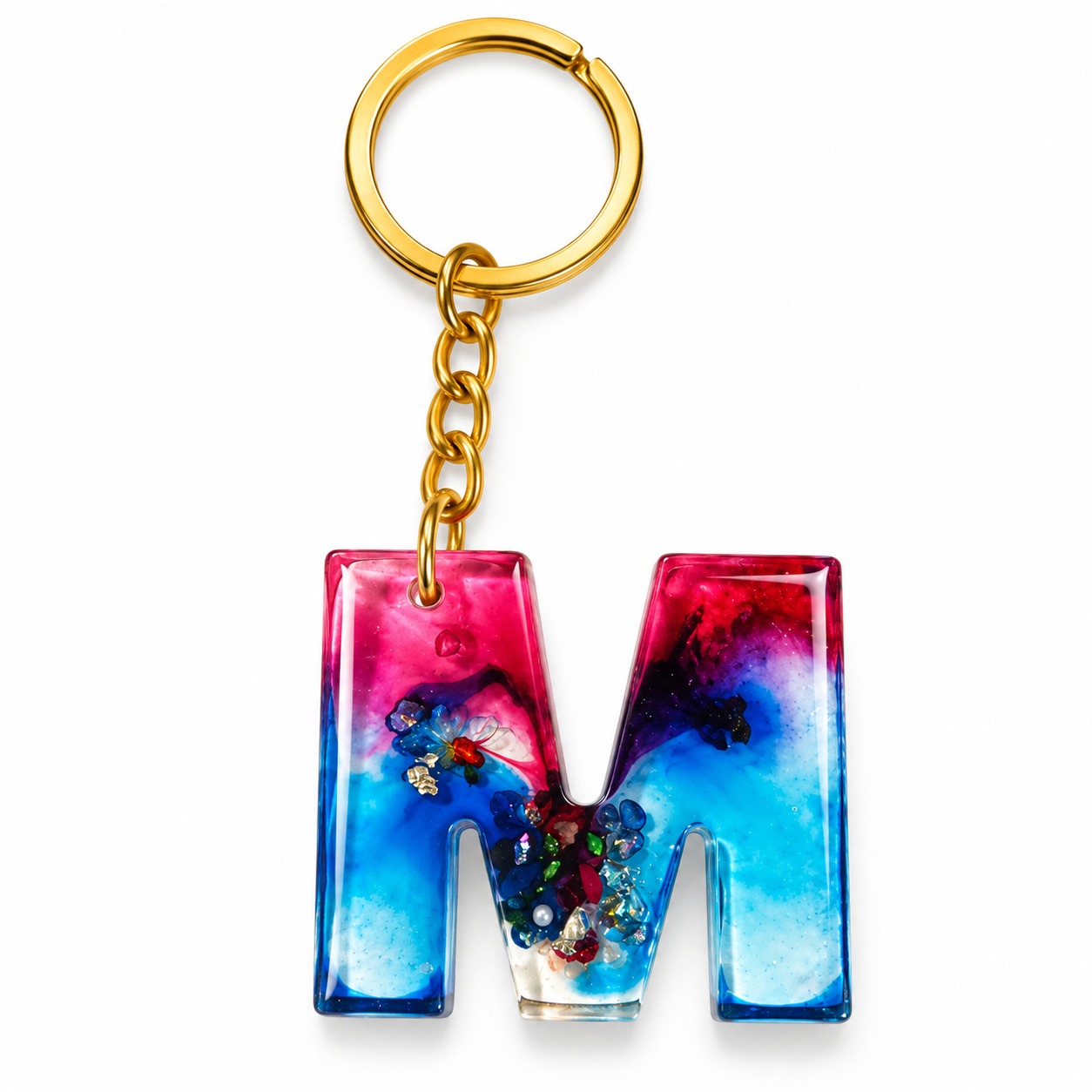 Alphabet Epoxy Resin Keychain