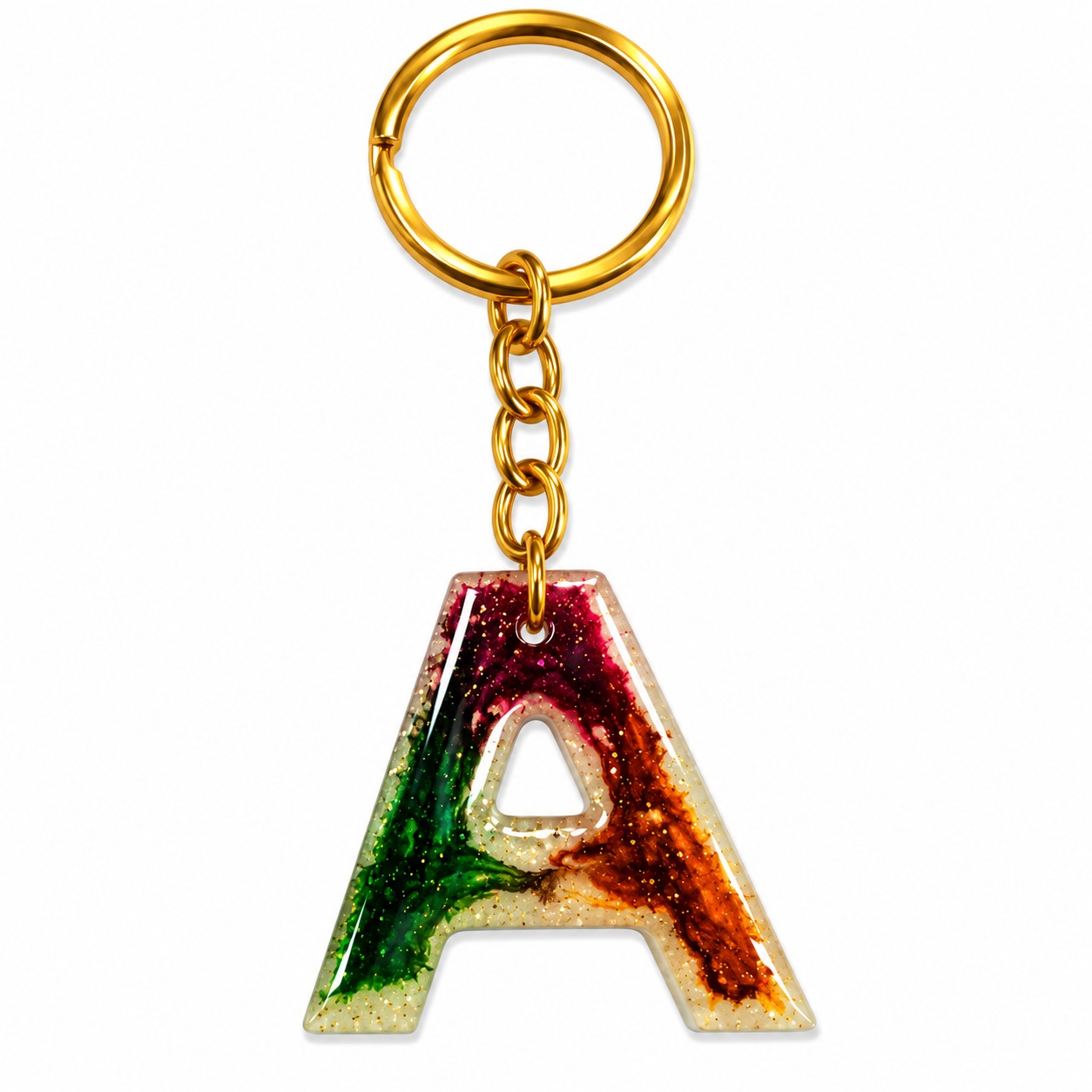 Alphabet Epoxy Resin Keychain