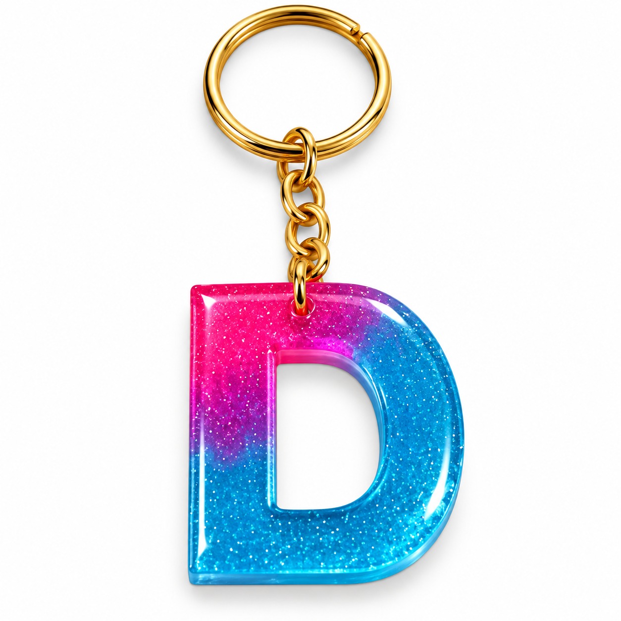 Alphabet Epoxy Resin Keychain