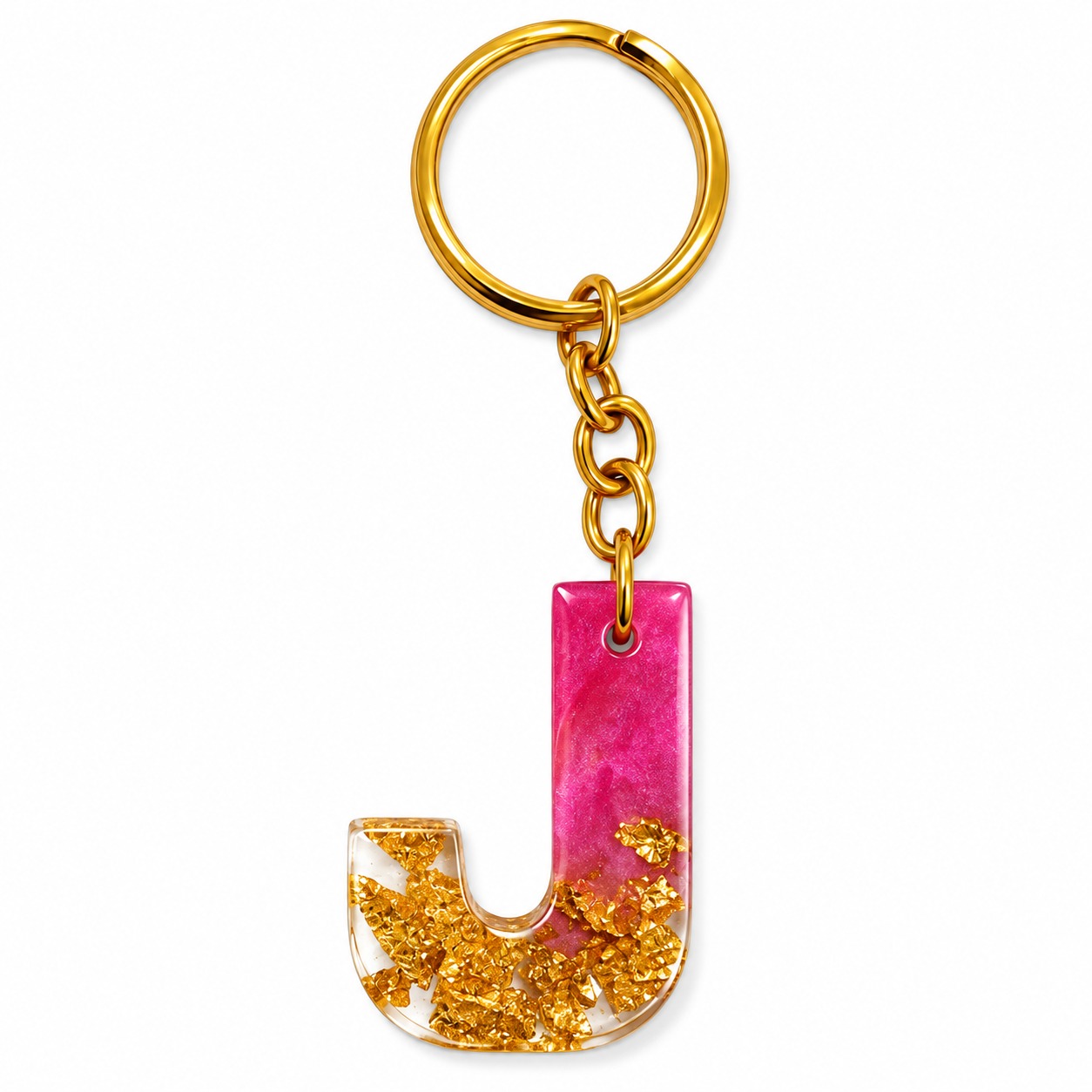 Alphabet Epoxy Resin Keychain