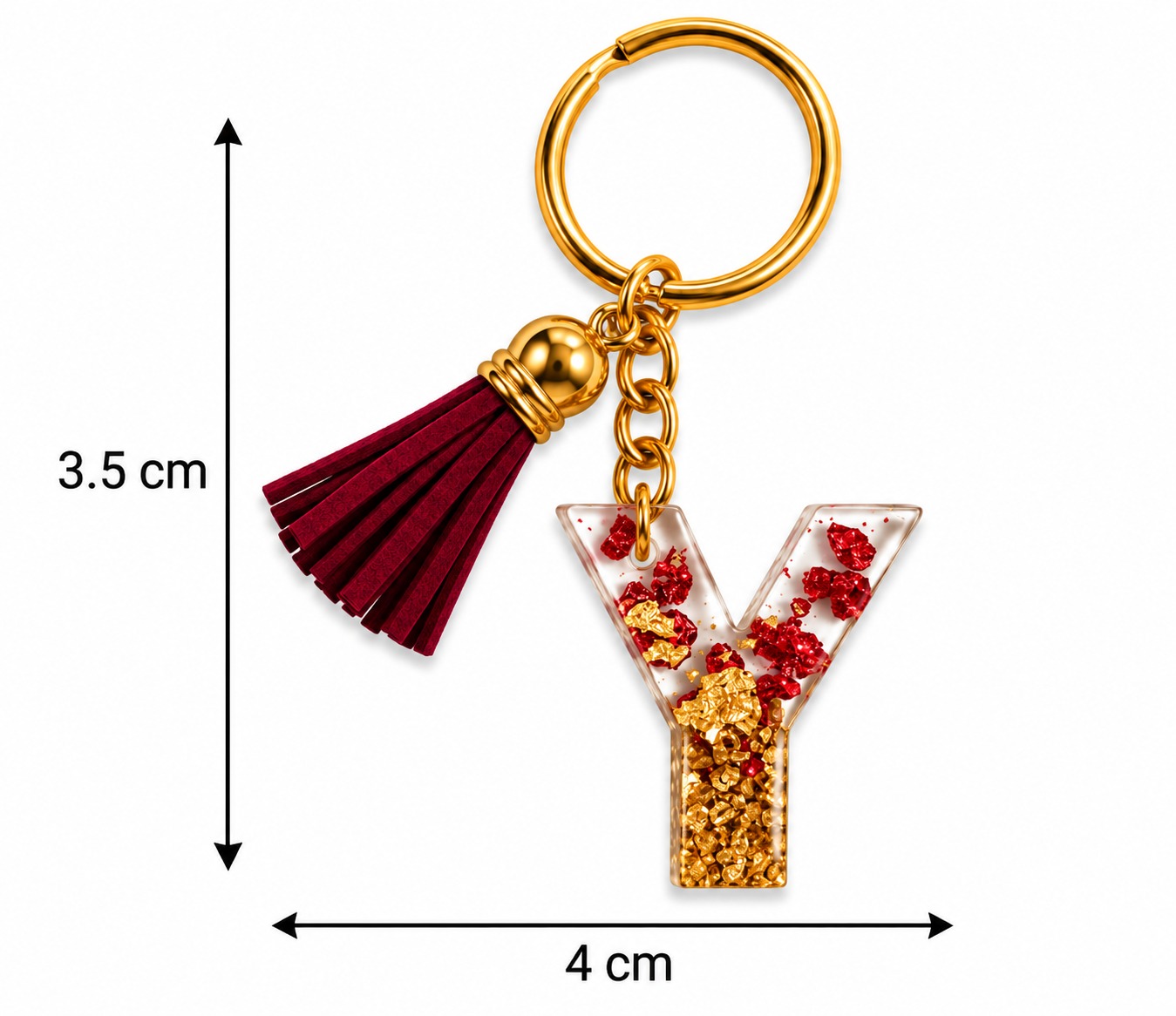 Alphabet Epoxy Resin Keychain
