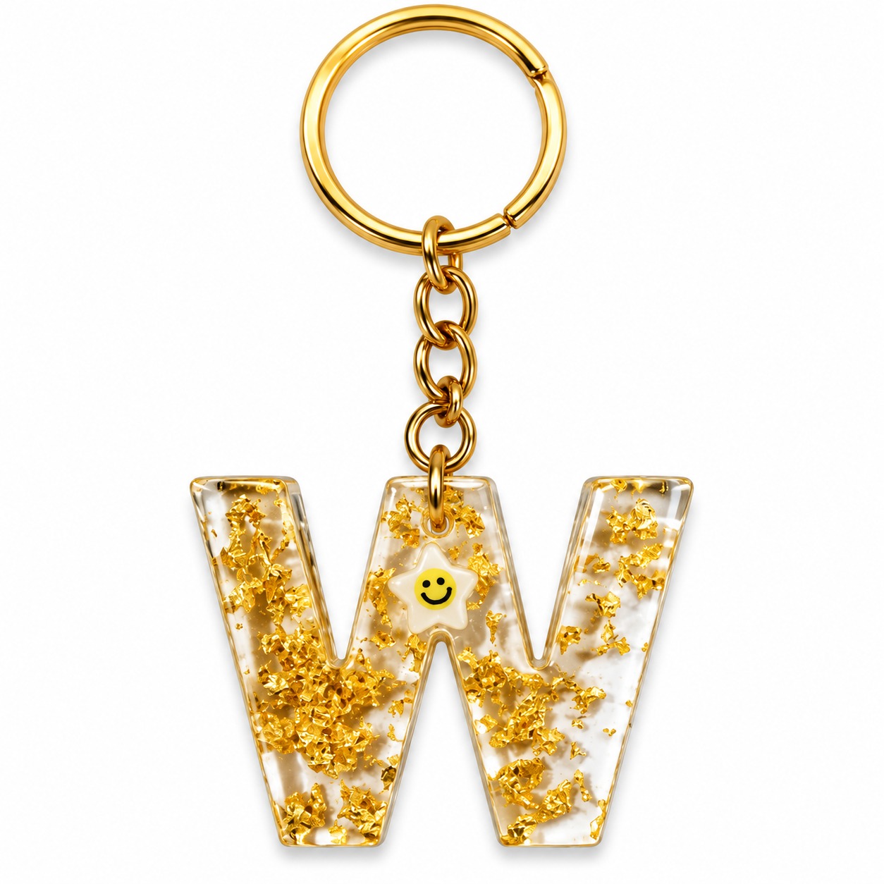 Alphabet Epoxy Resin Keychain