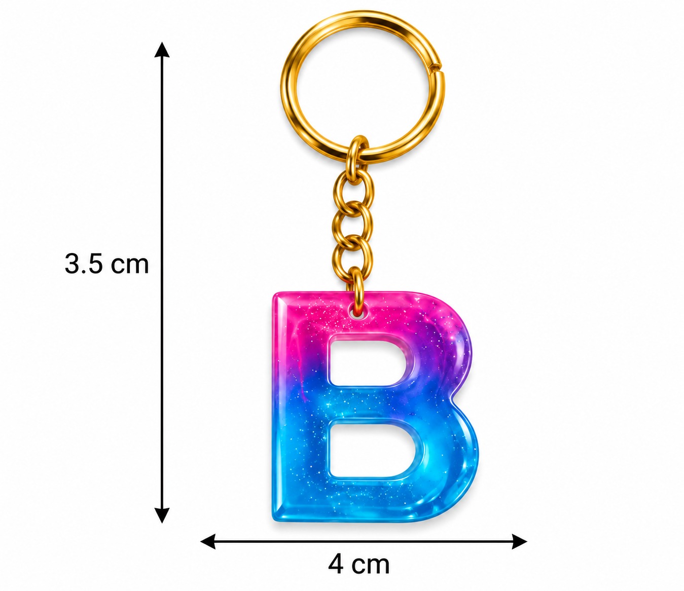 Alphabet Epoxy Resin Keychain