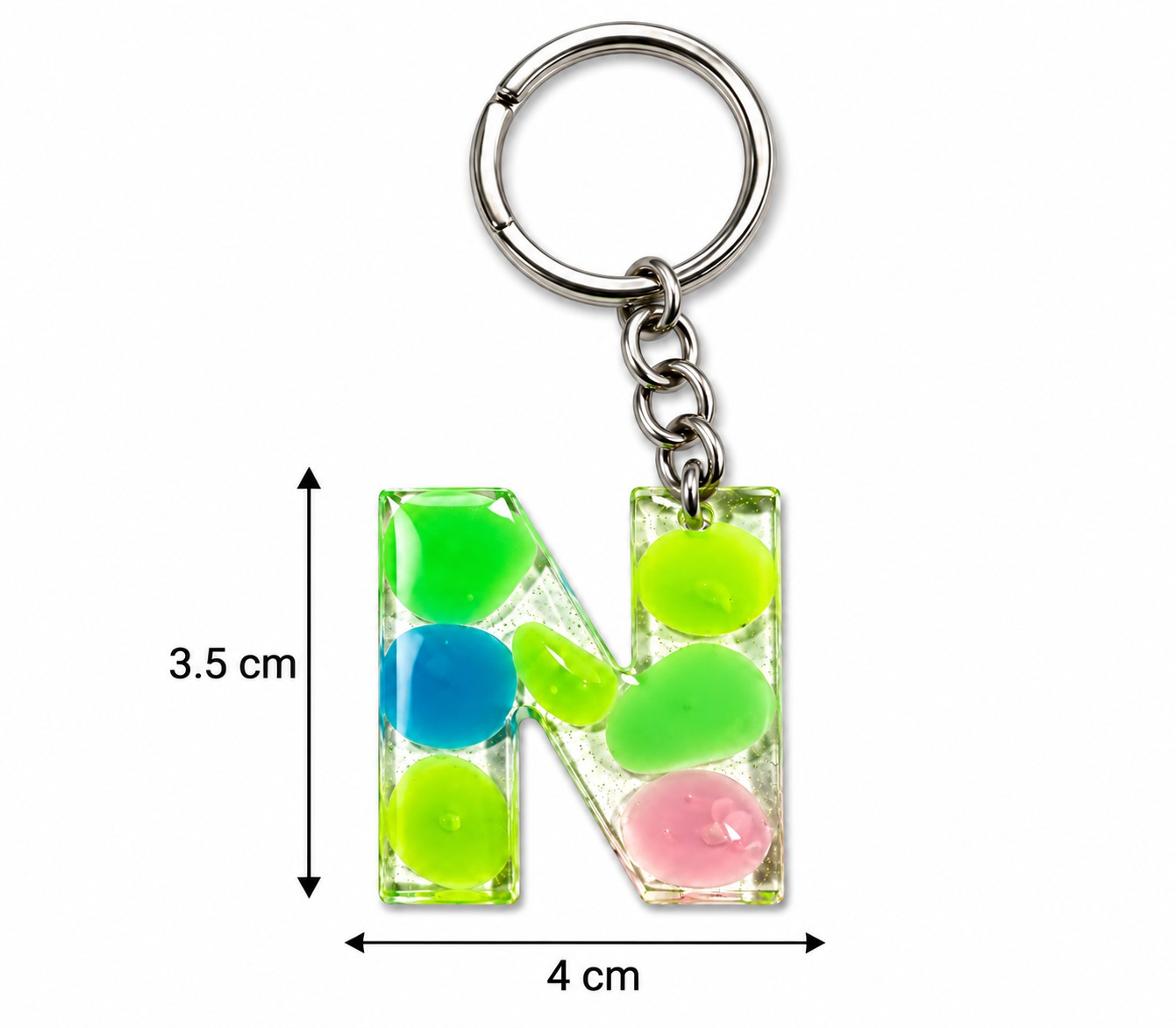 Alphabet Epoxy Resin Keychain