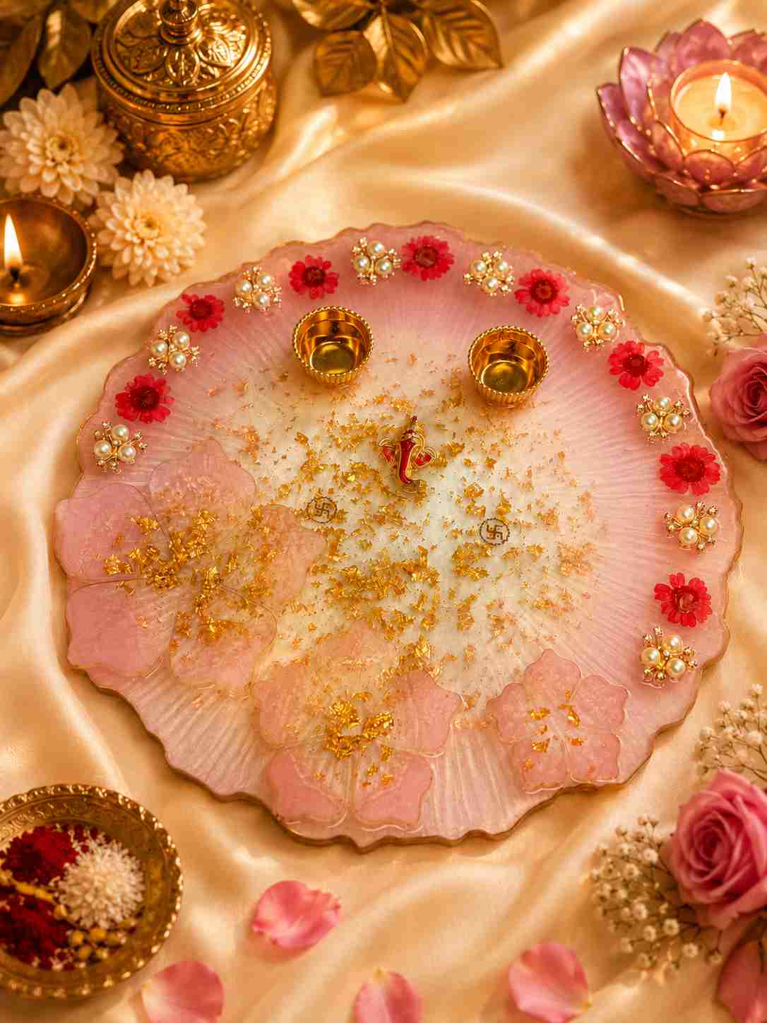 Resin Luxury Pooja Thali 