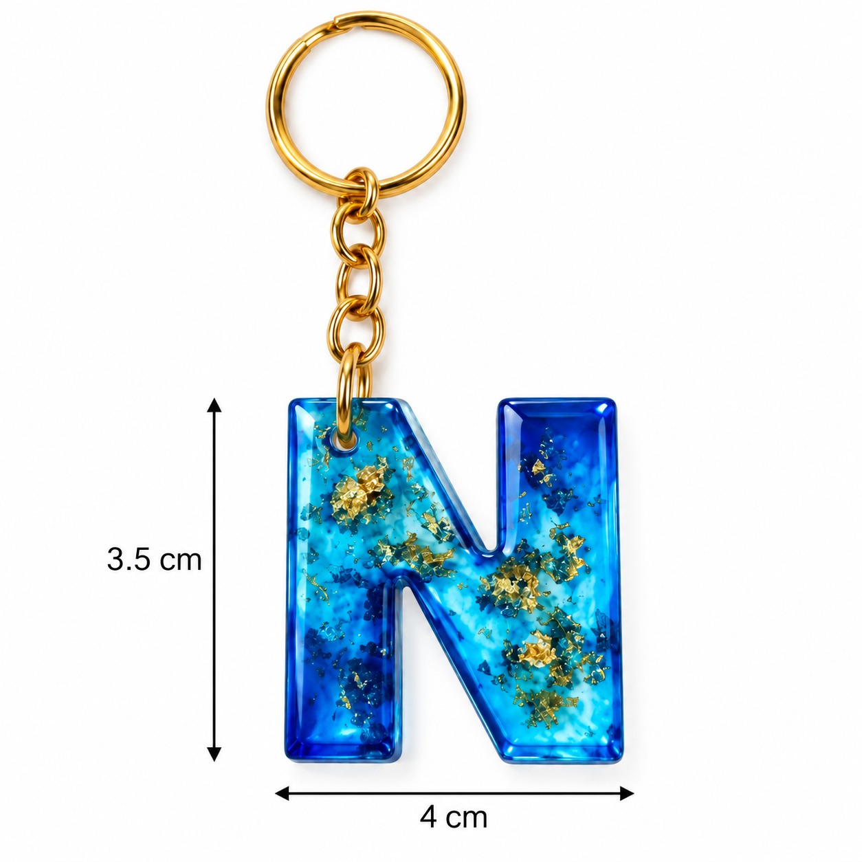 Alphabet Epoxy Resin Keychain