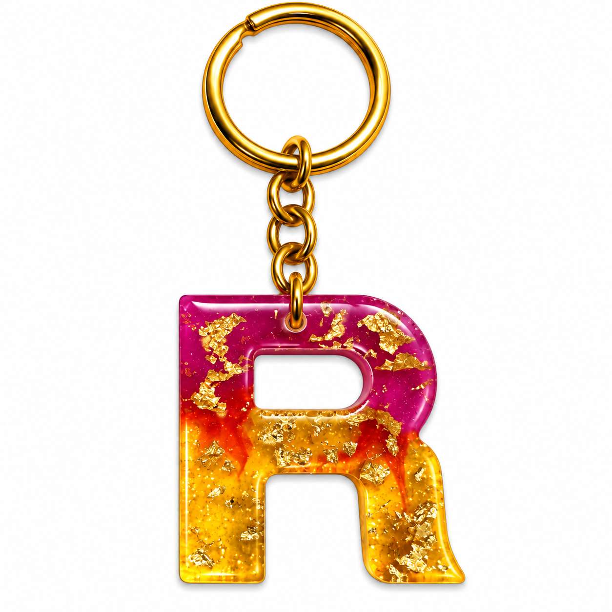 Alphabet Epoxy Resin Keychain