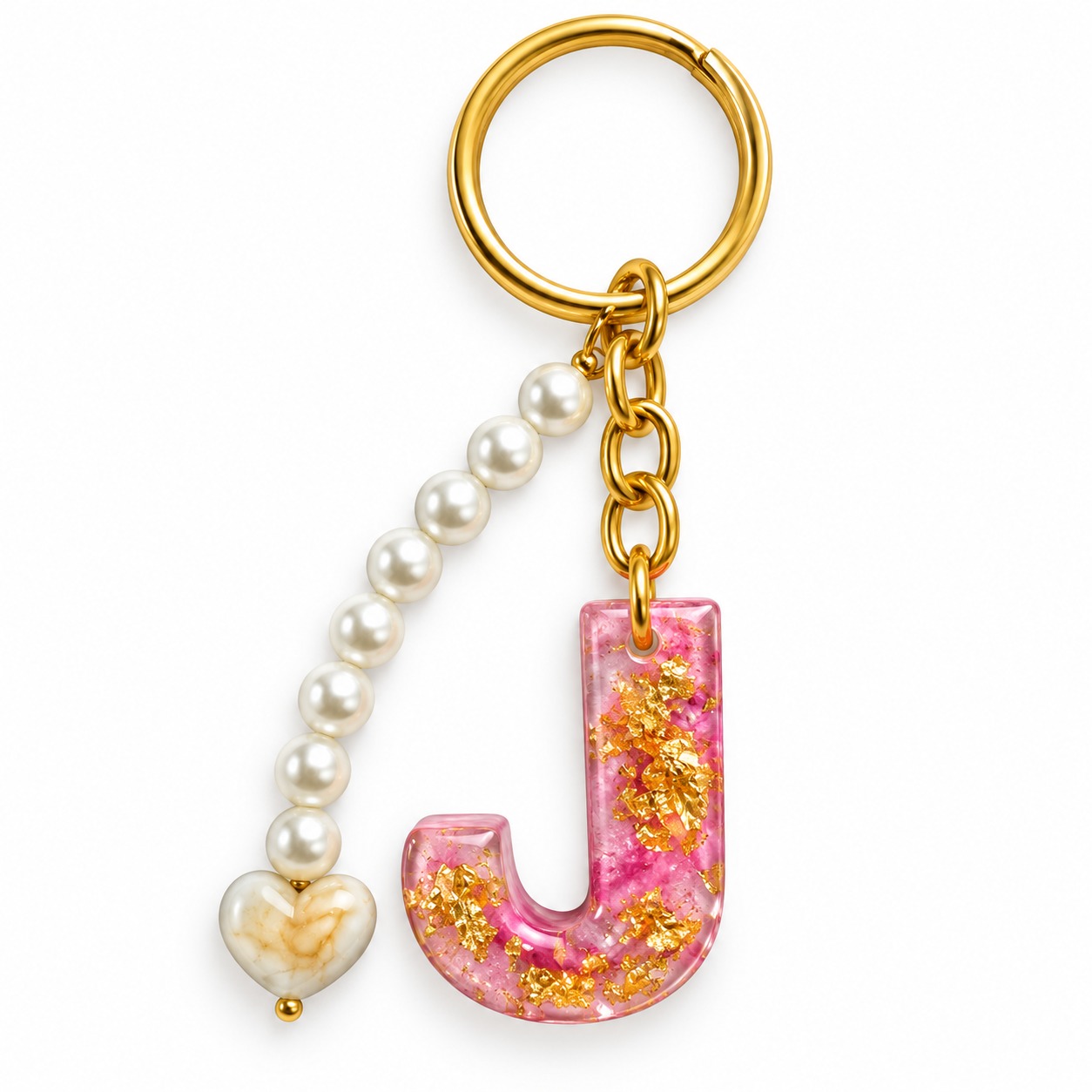Alphabet Epoxy Resin Keychain