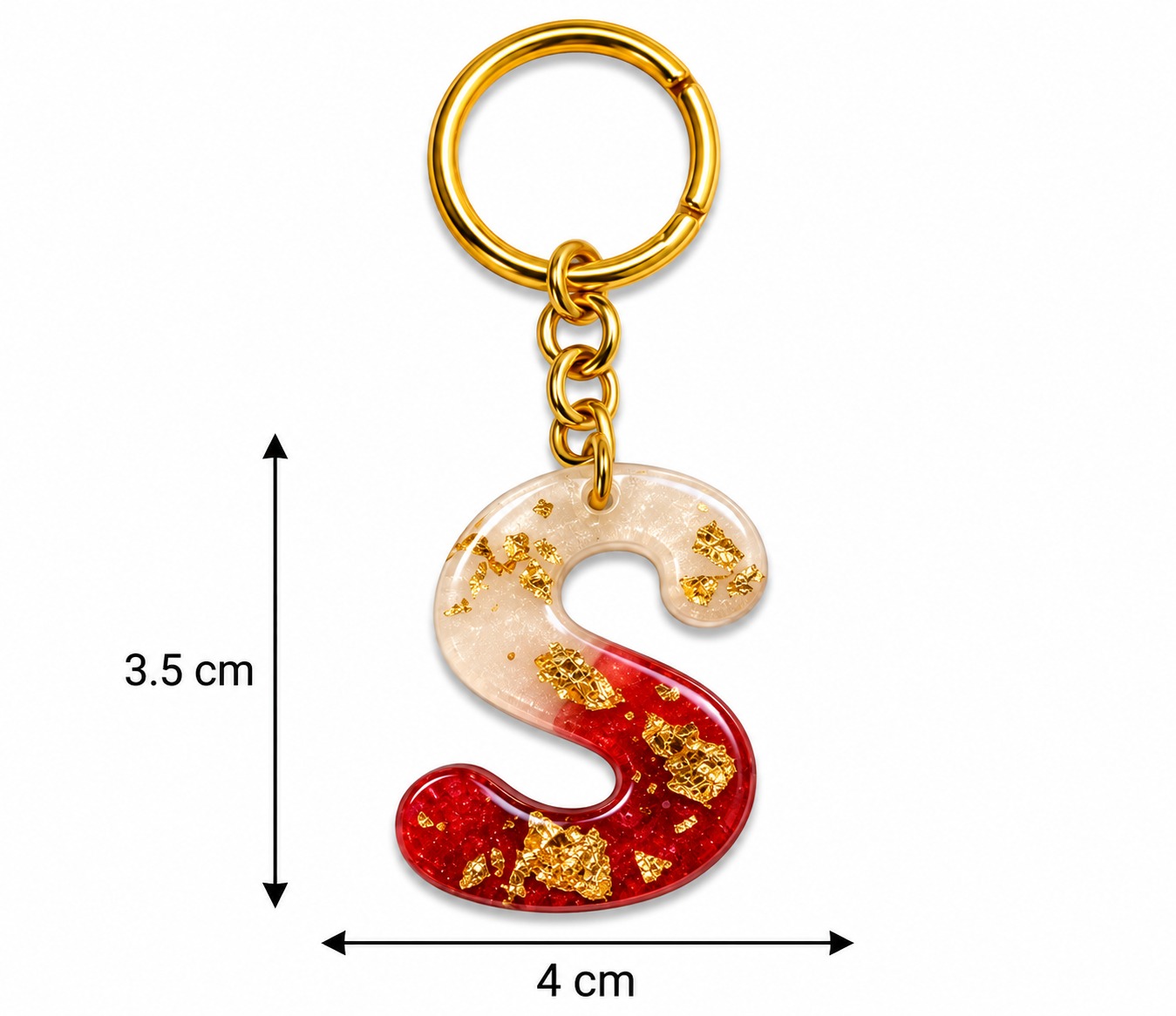 Alphabet Epoxy Resin Keychain