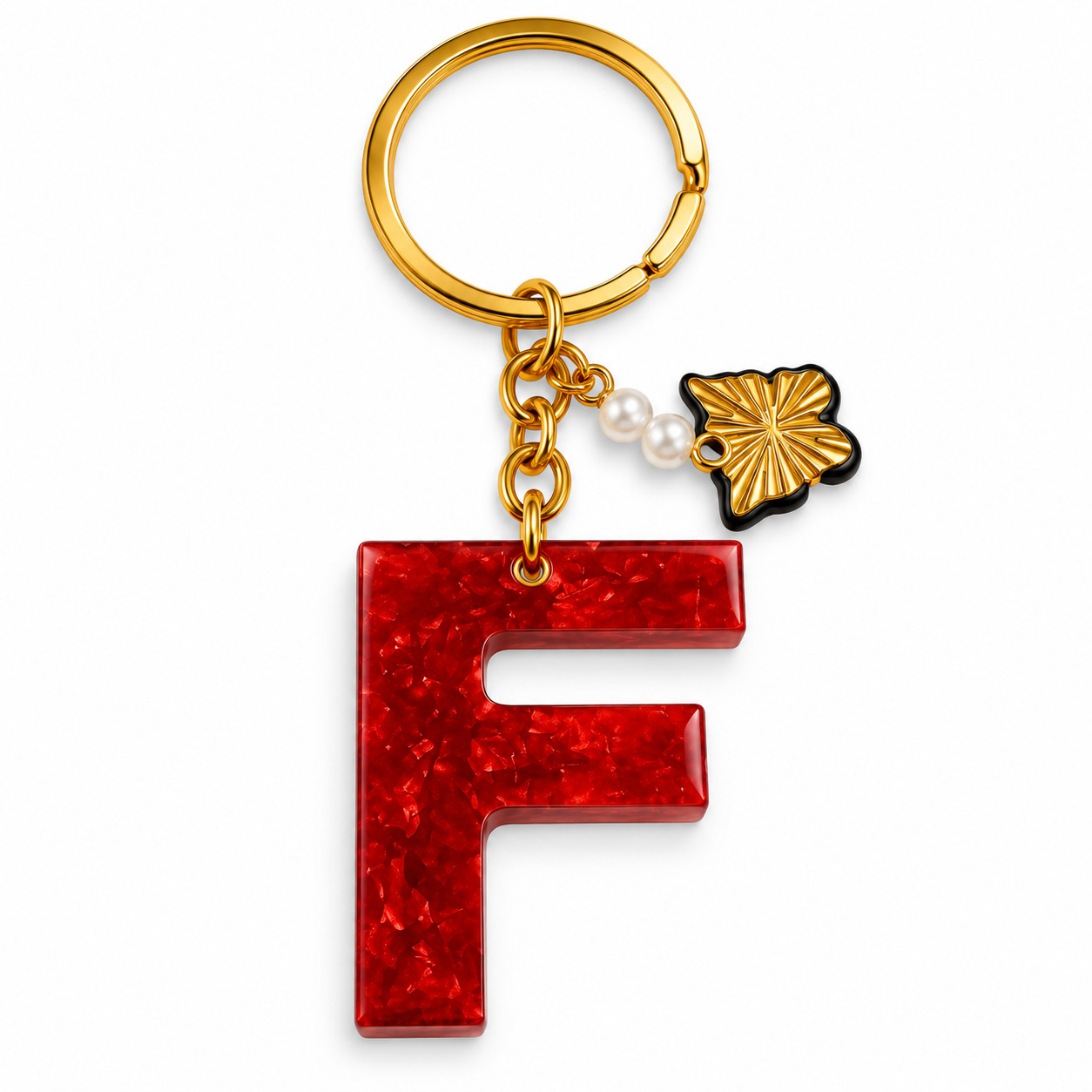 Alphabet Epoxy Resin Keychain