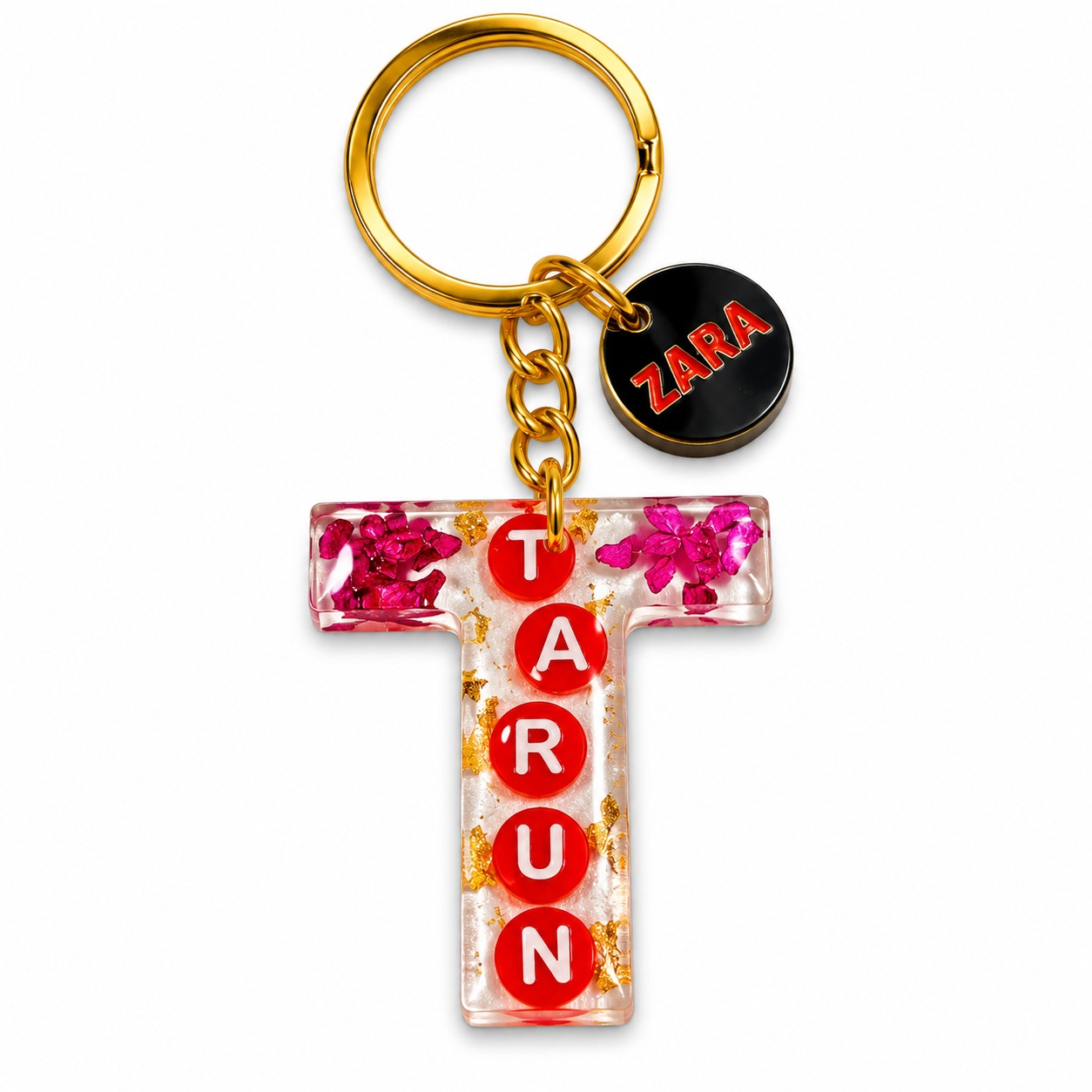 Alphabet Epoxy Resin Keychain