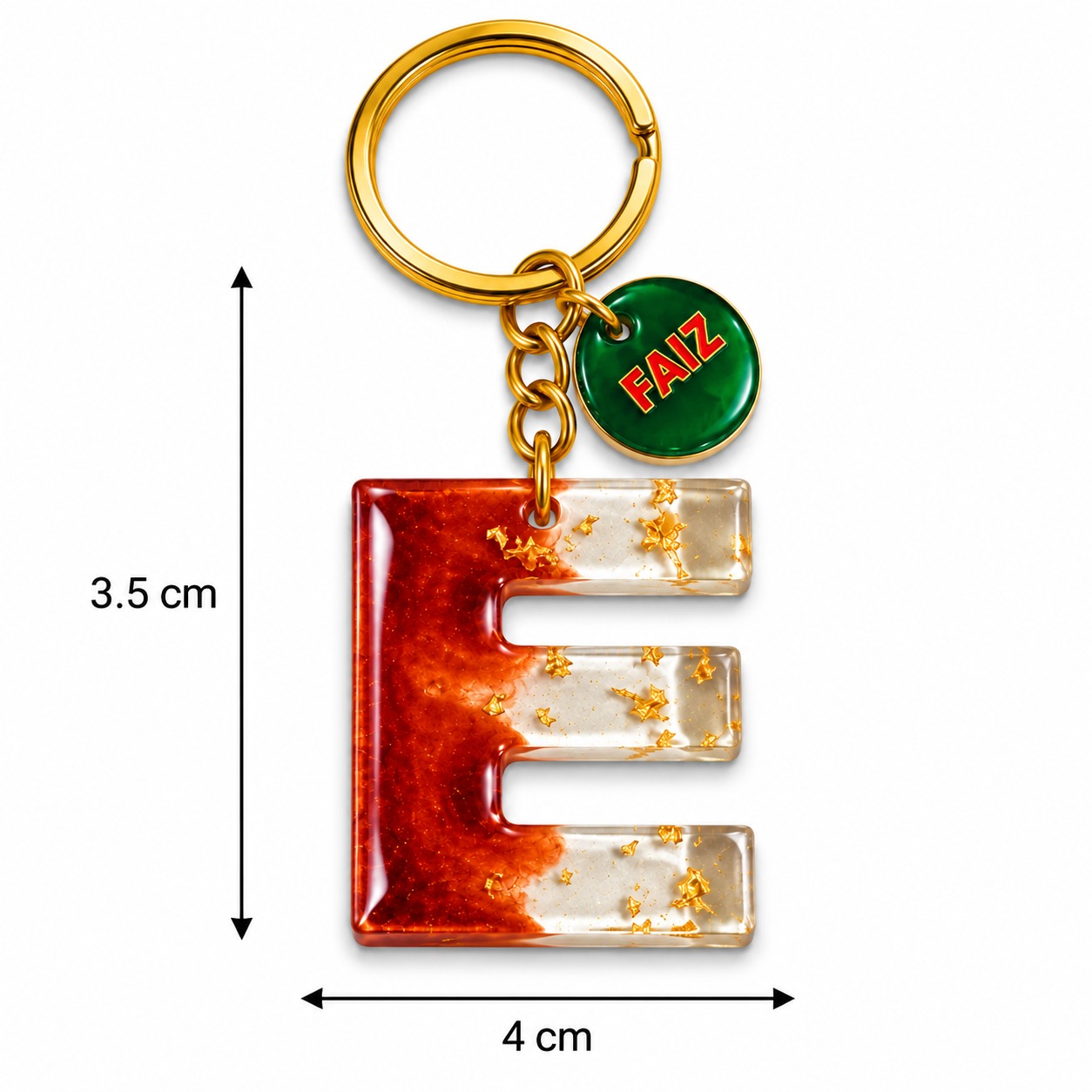 Alphabet Epoxy Resin Keychain