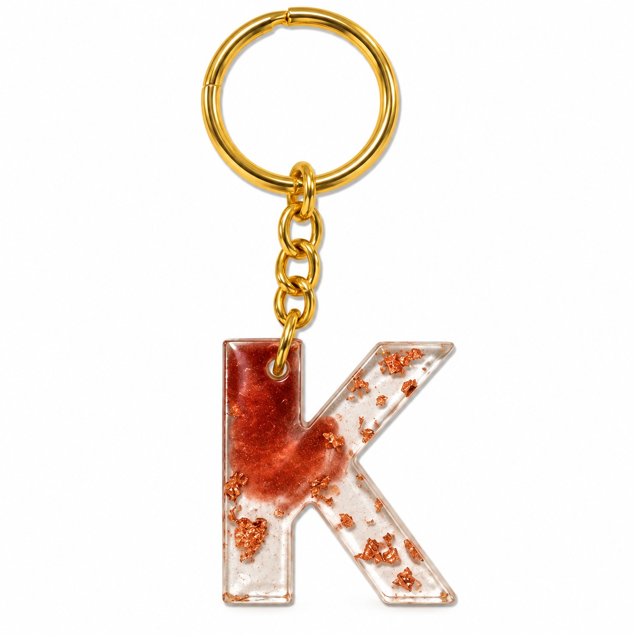 Alphabet Epoxy Resin Keychain
