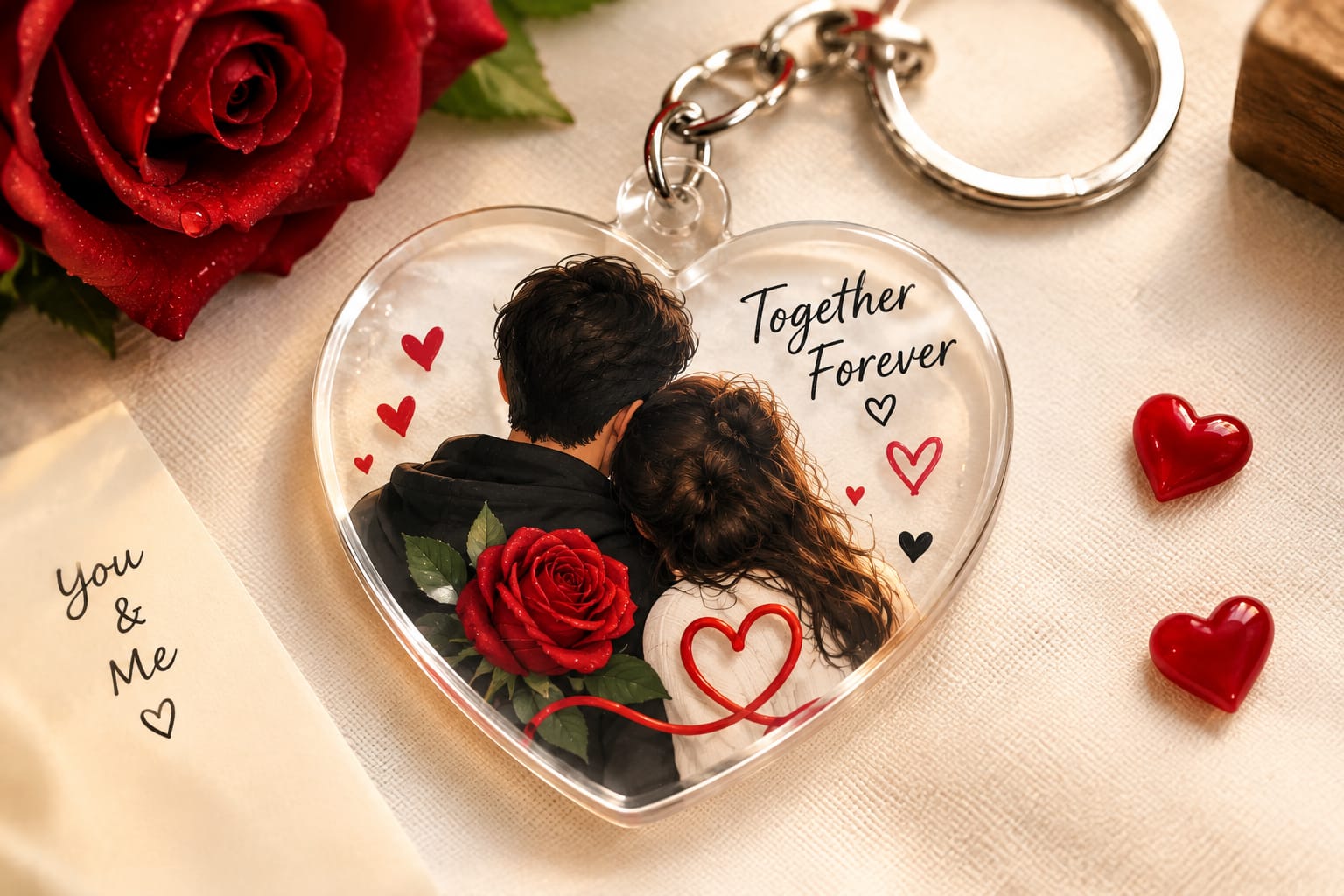 Heart shap Photo Keychain ( ACRYLIC )