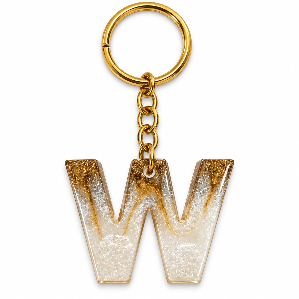 Alphabet Epoxy Resin Keychain