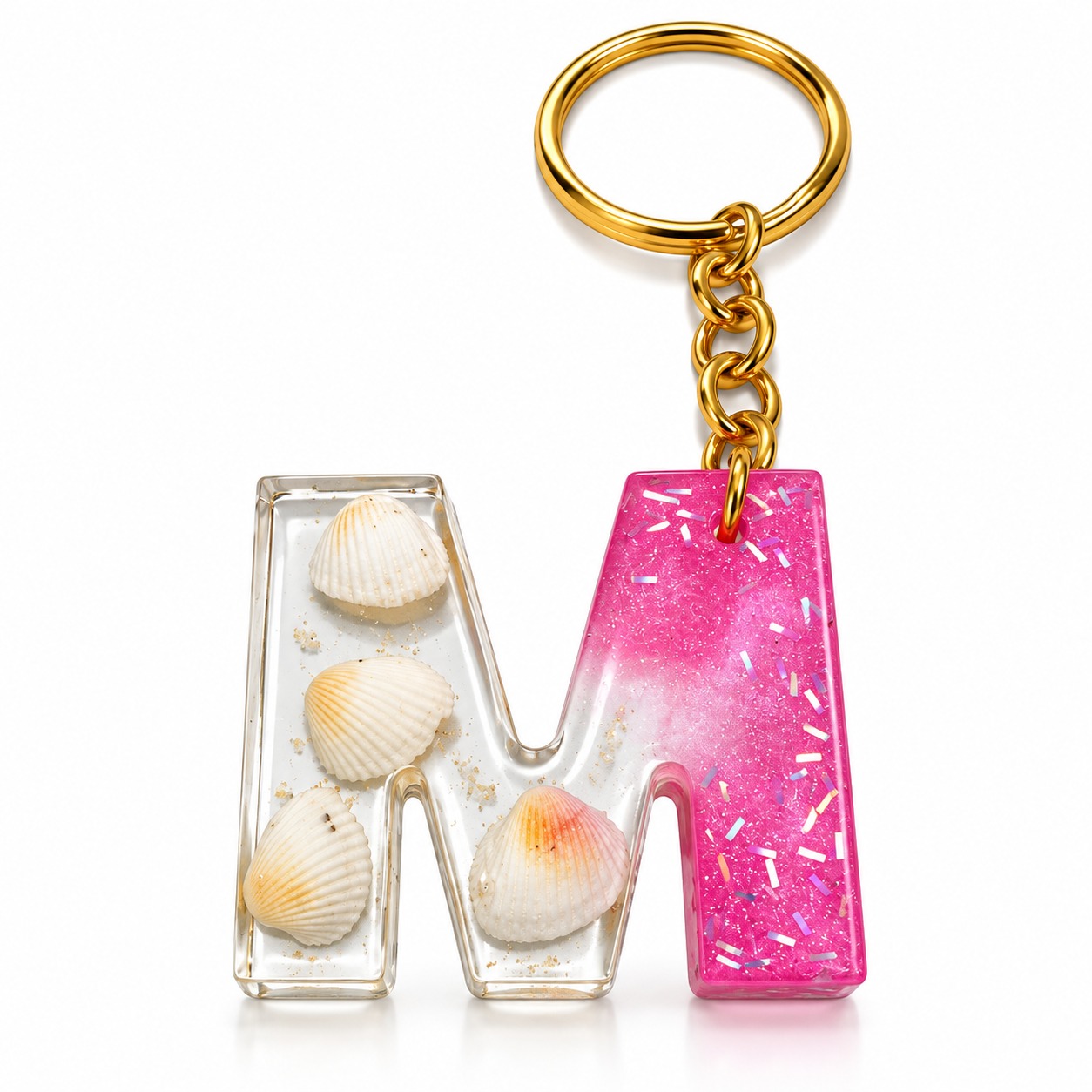 Alphabet Epoxy Resin Keychain