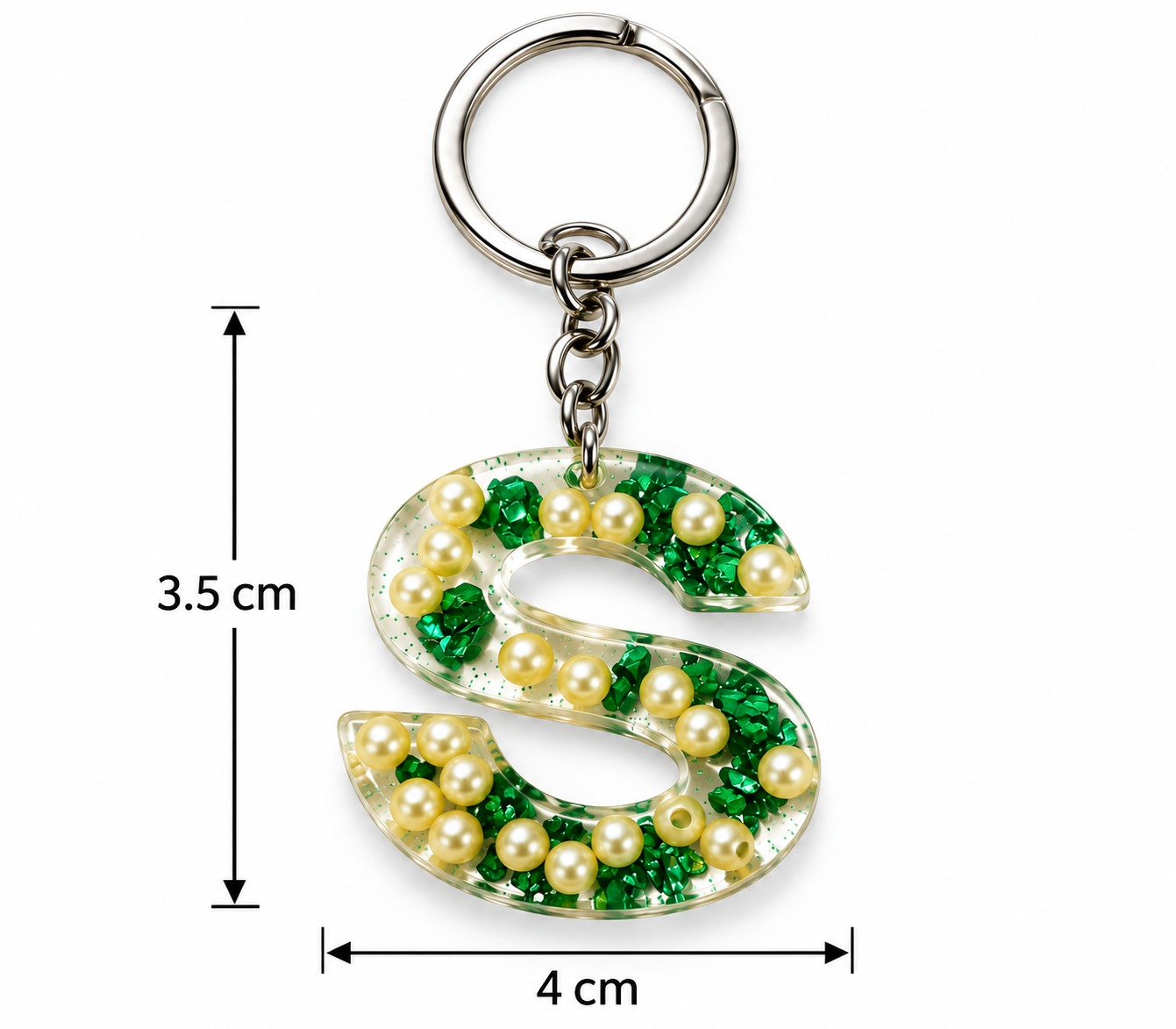 Alphabet Epoxy Resin Keychain