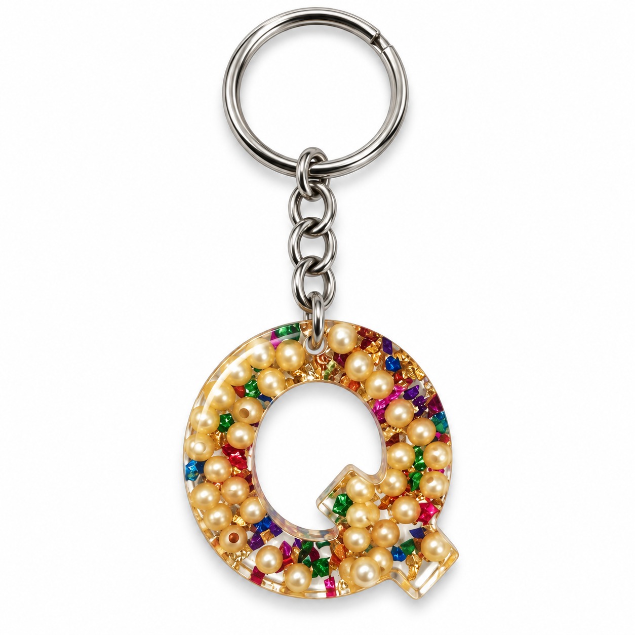 Alphabet Epoxy Resin Keychain