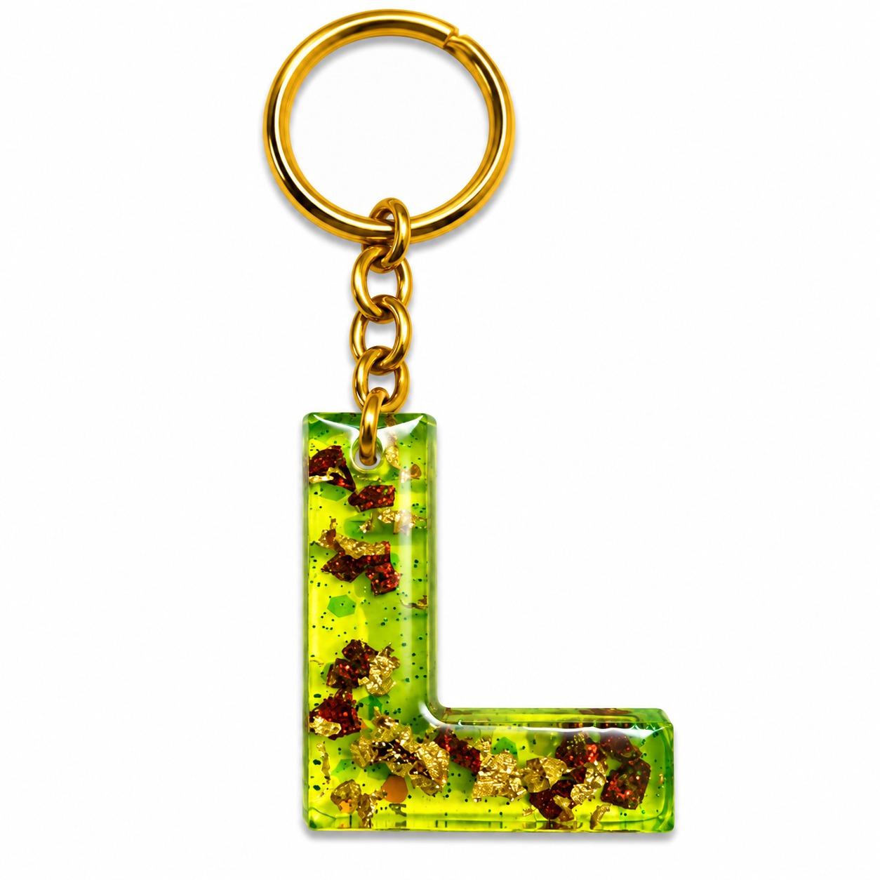 Alphabet Epoxy Resin Keychain