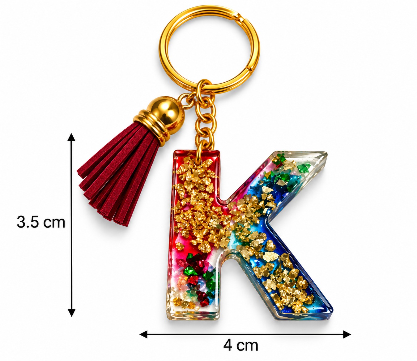 Alphabet Epoxy Resin Keychain