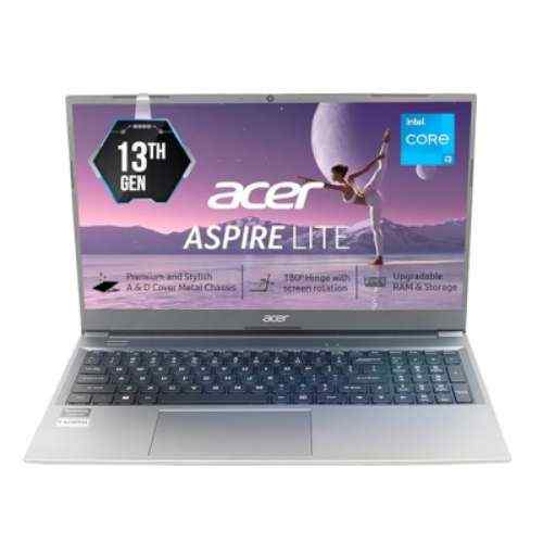 Acer Aspire Lite, 13th Gen, Intel Core i3-1305U, 8GB RAM, 512GB SSD, Full HD, 15.6"/39.62cm, Windows 11 Home, Steel Gray, 1.59KG, AL15-53, Metal Body,