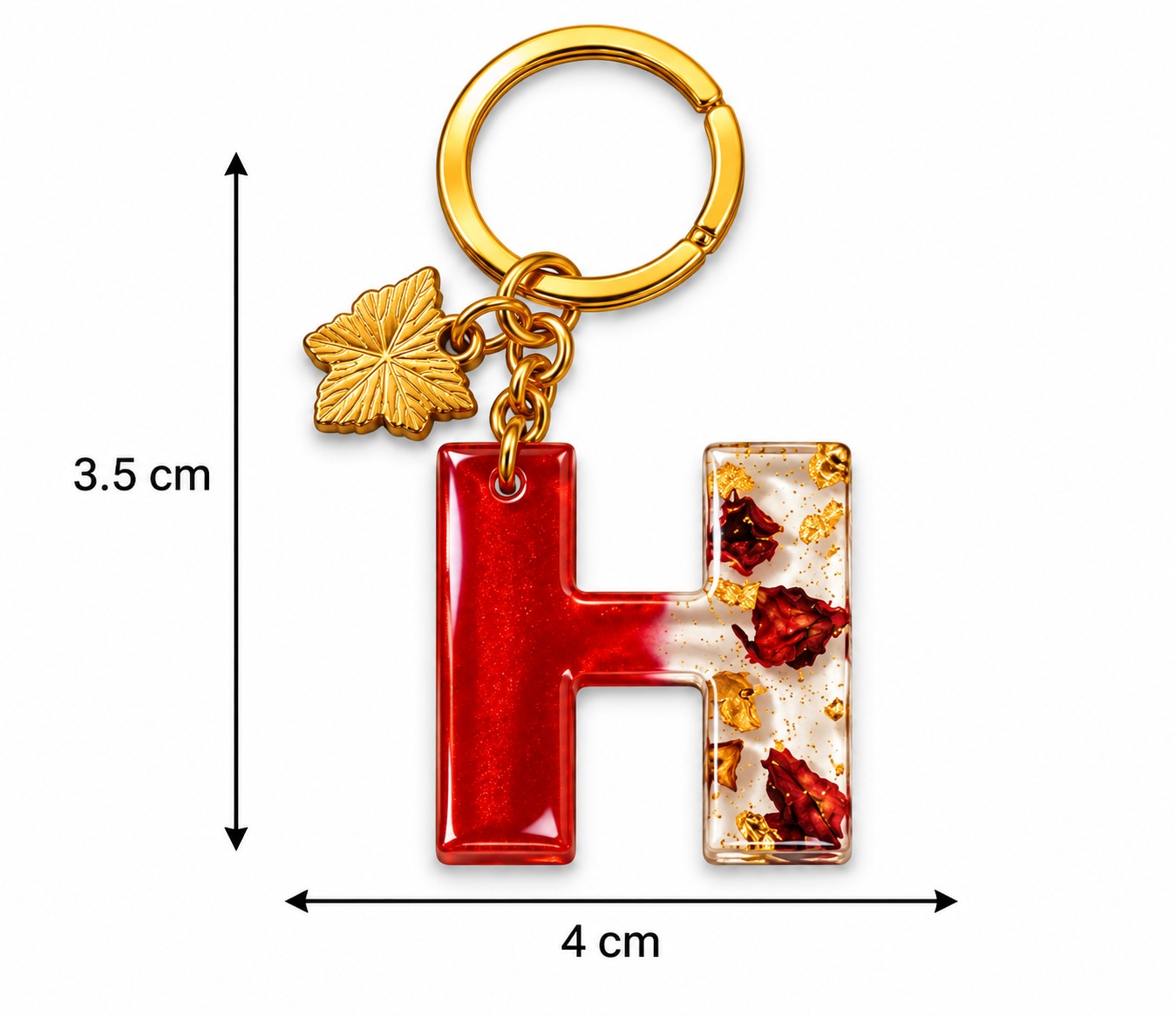 Alphabet Epoxy Resin Keychain