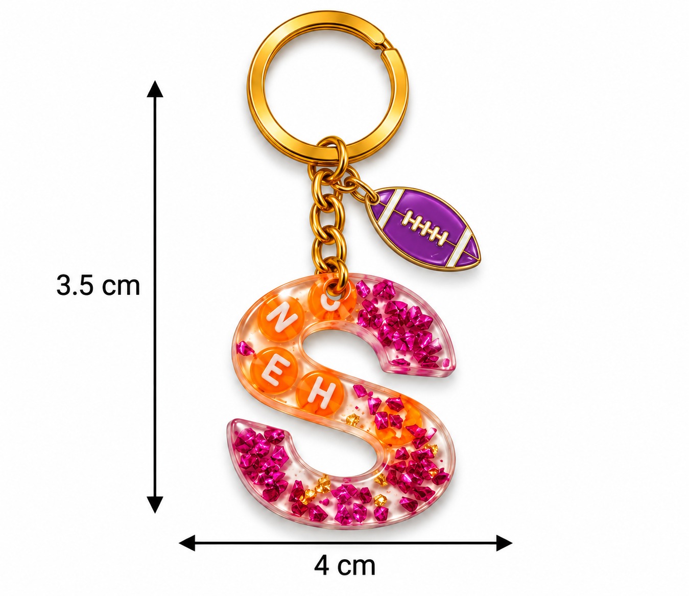 Alphabet Epoxy Resin Keychain
