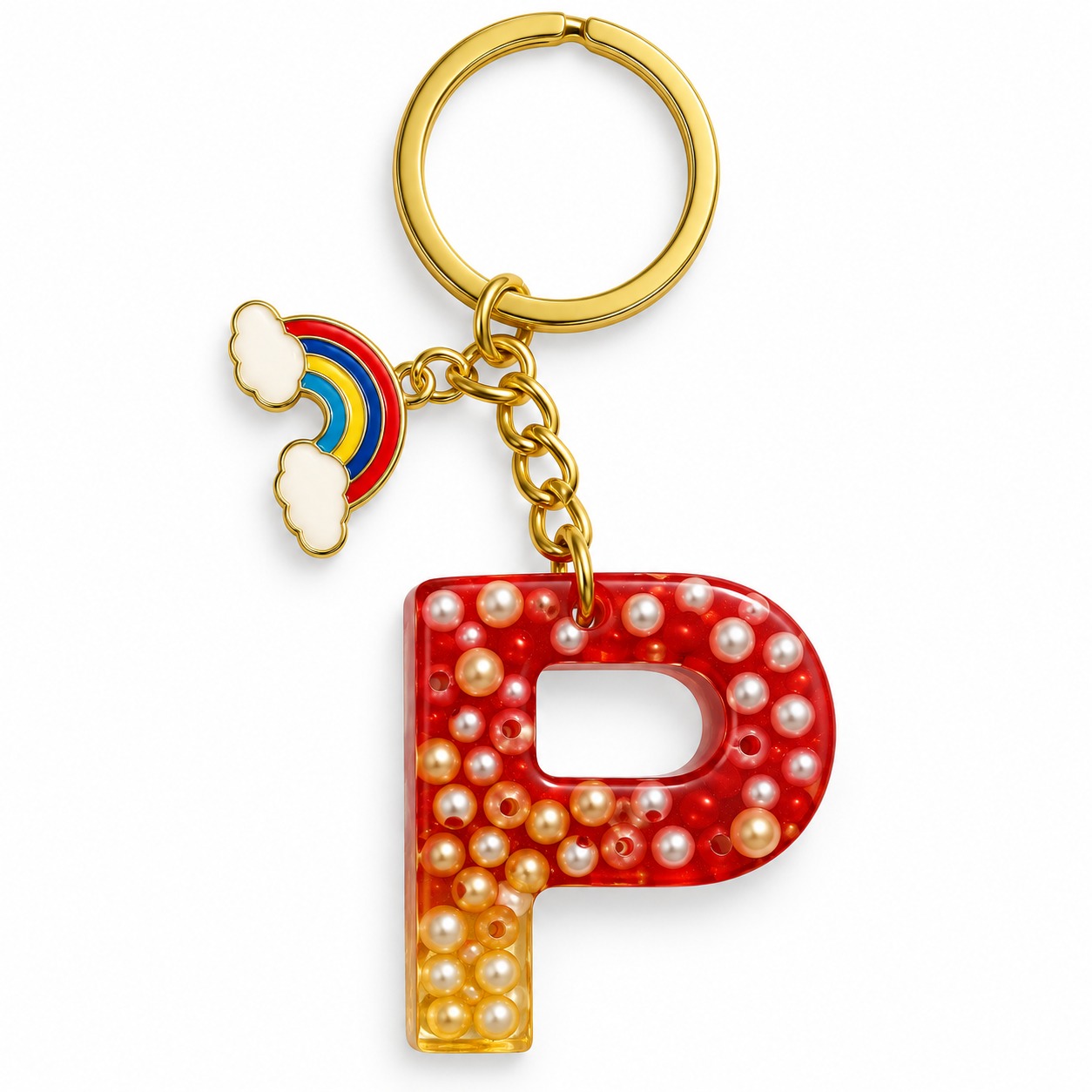 Alphabet Epoxy Resin Keychain