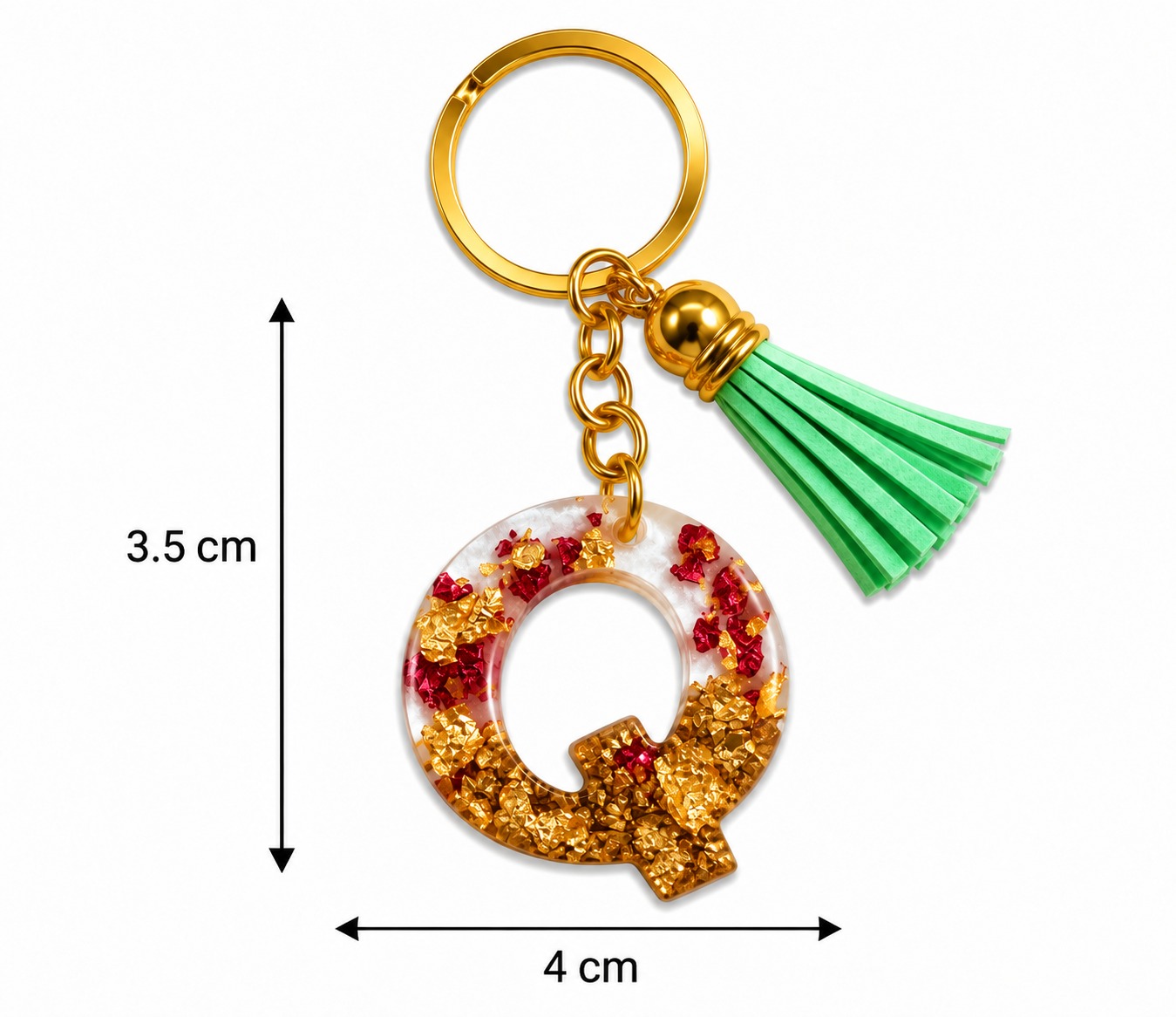 Alphabet Epoxy Resin Keychain