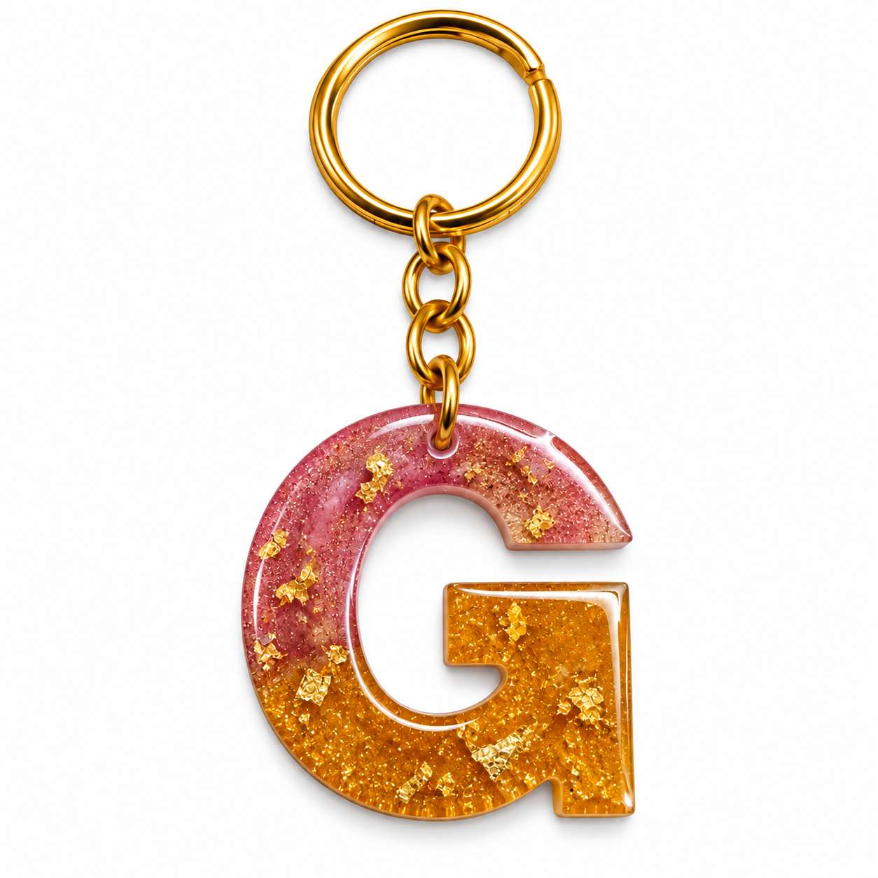Alphabet Epoxy Resin Keychain