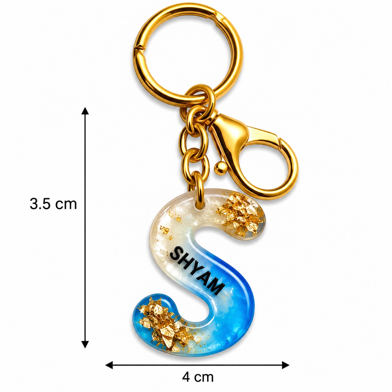 Alphabet Epoxy Resin Keychain