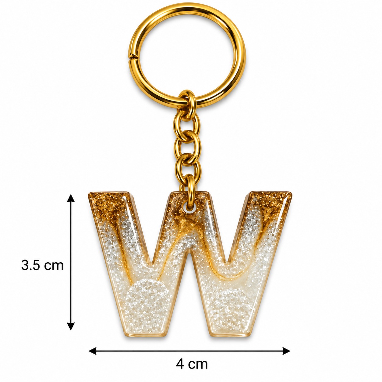 Alphabet Epoxy Resin Keychain