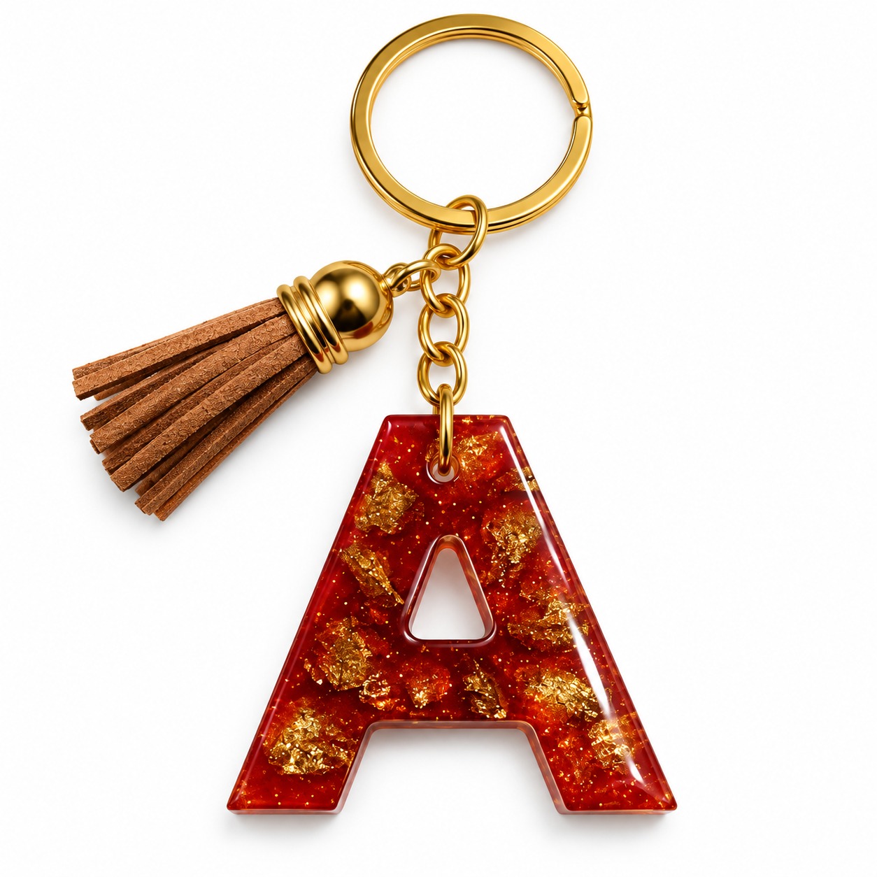Alphabet Epoxy Resin Keychain