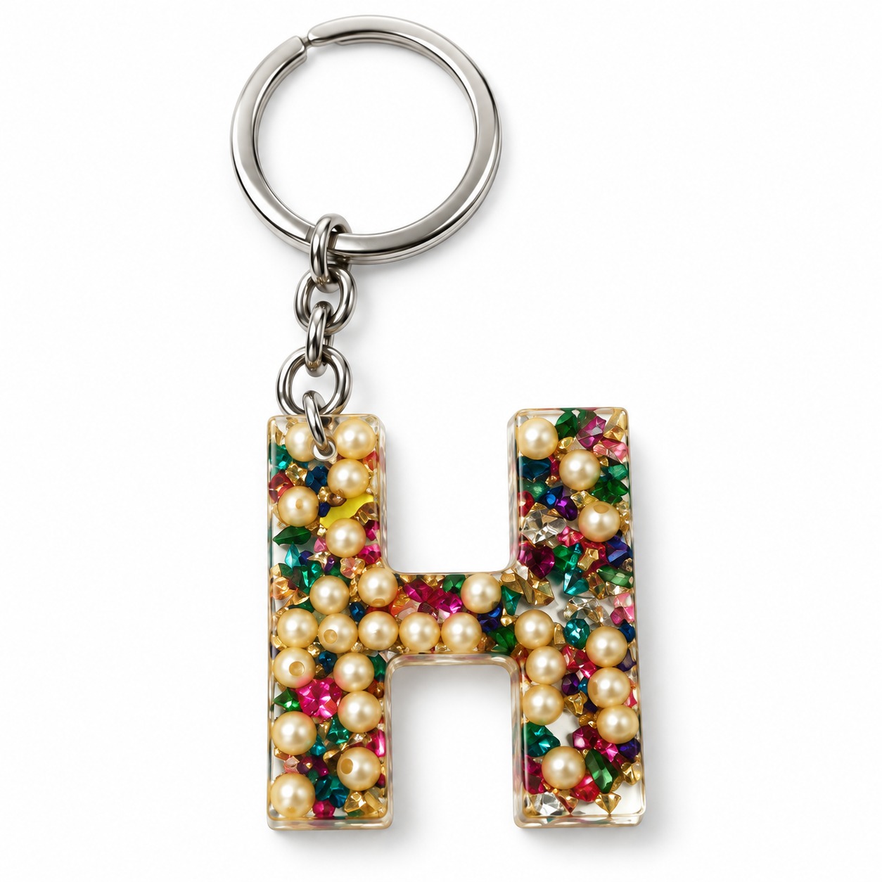 Alphabet Epoxy Resin Keychain