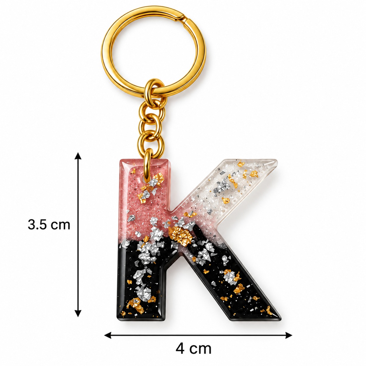 Alphabet Epoxy Resin Keychain