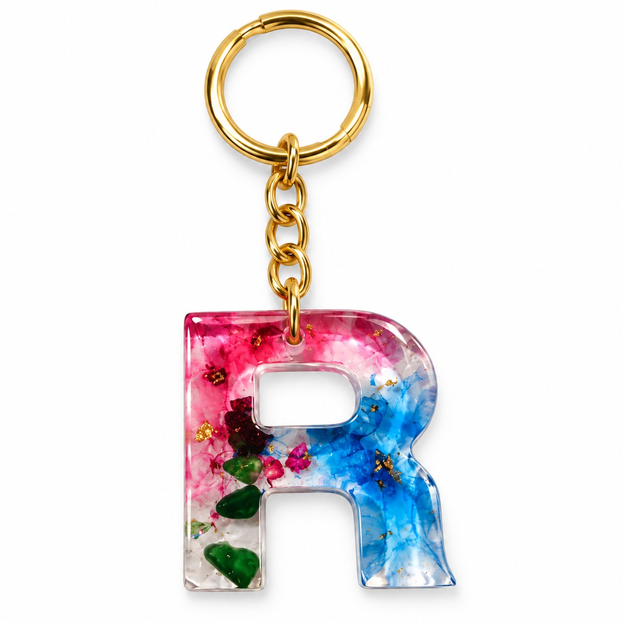 Alphabet Epoxy Resin Keychain