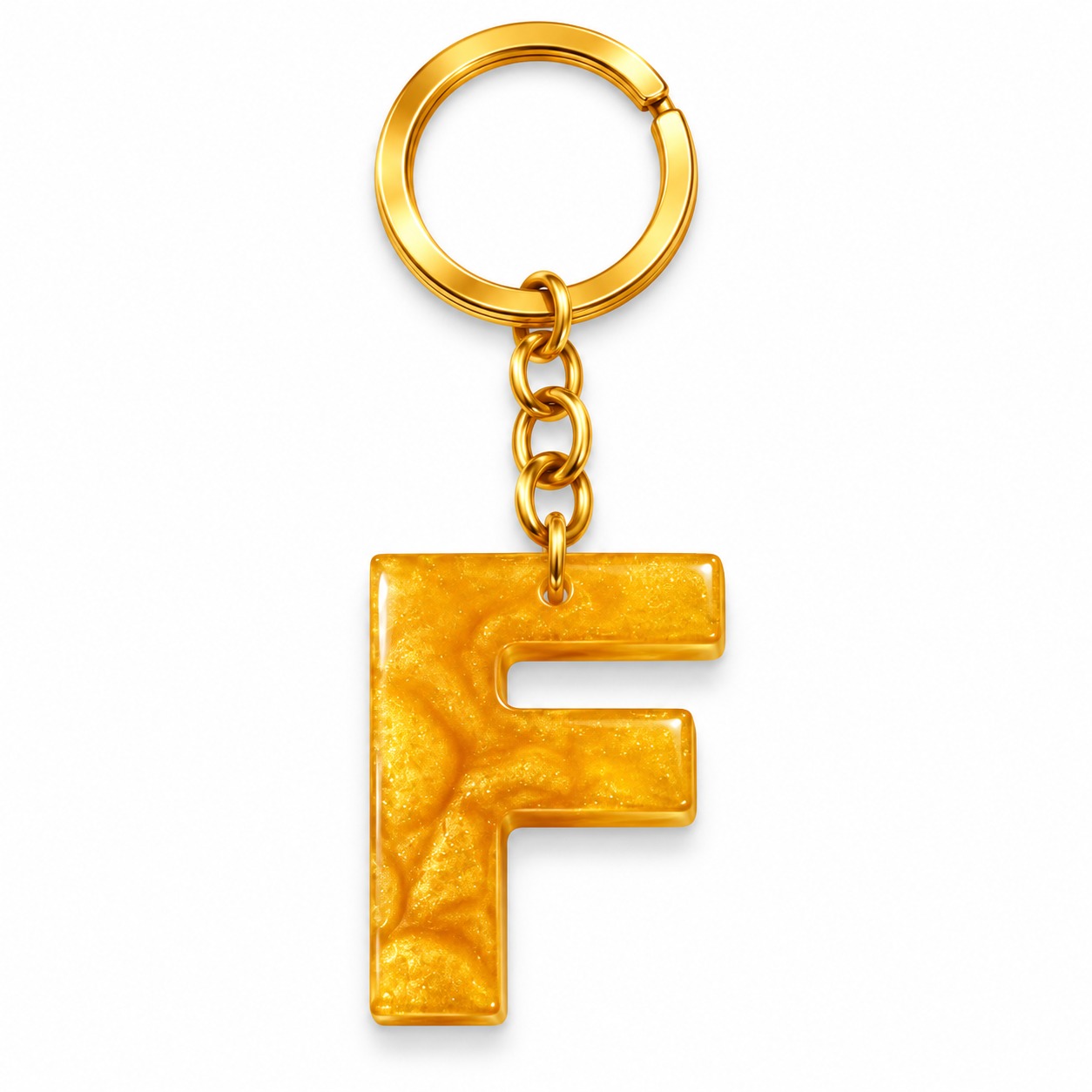 Alphabet Epoxy Resin Keychain