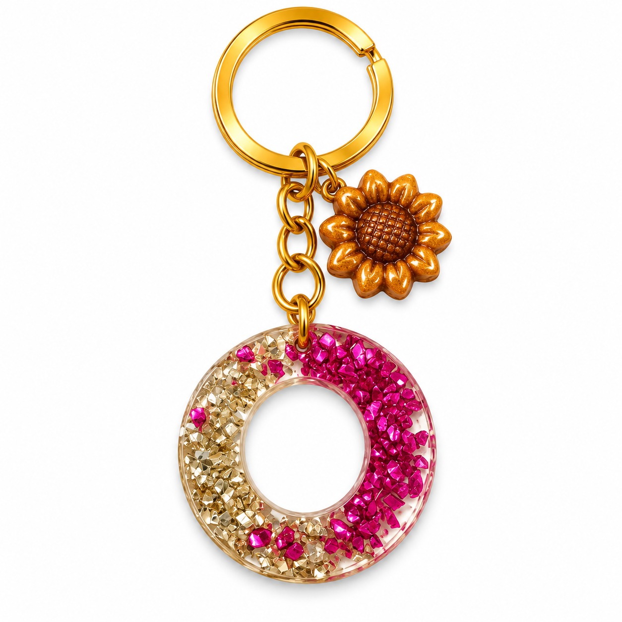Alphabet Epoxy Resin Keychain