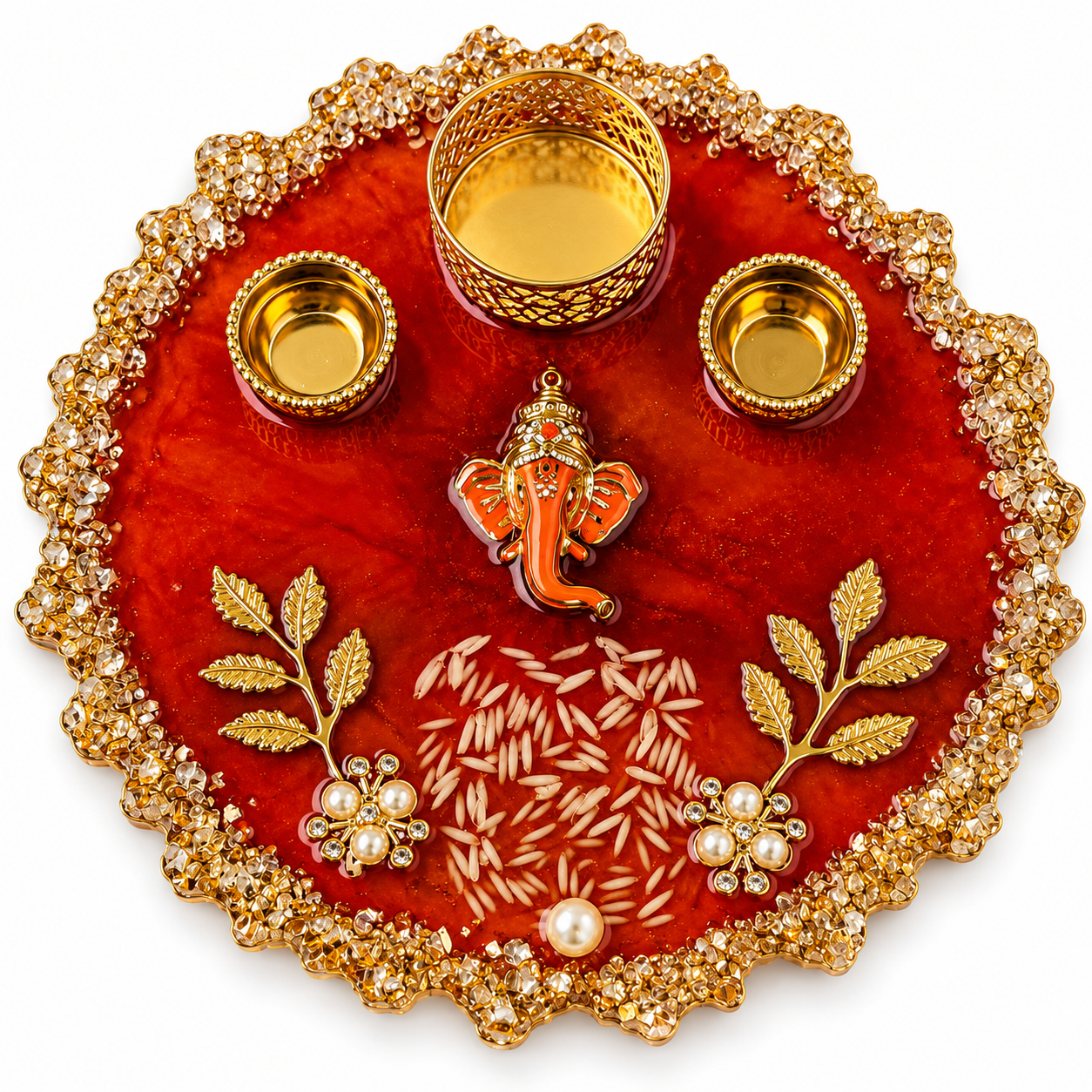 Resin Luxury Pooja Thali Medium Size