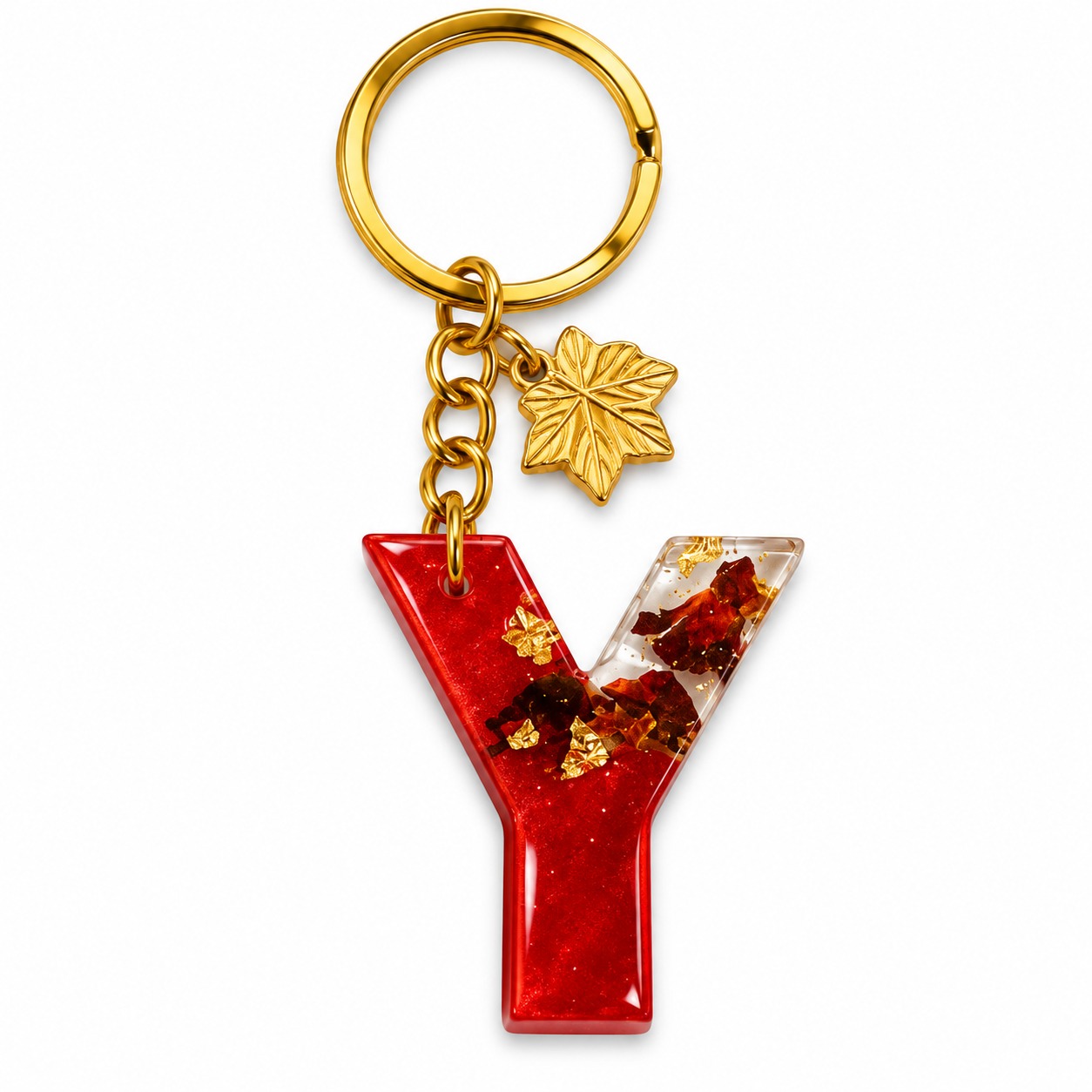 Alphabet Epoxy Resin Keychain