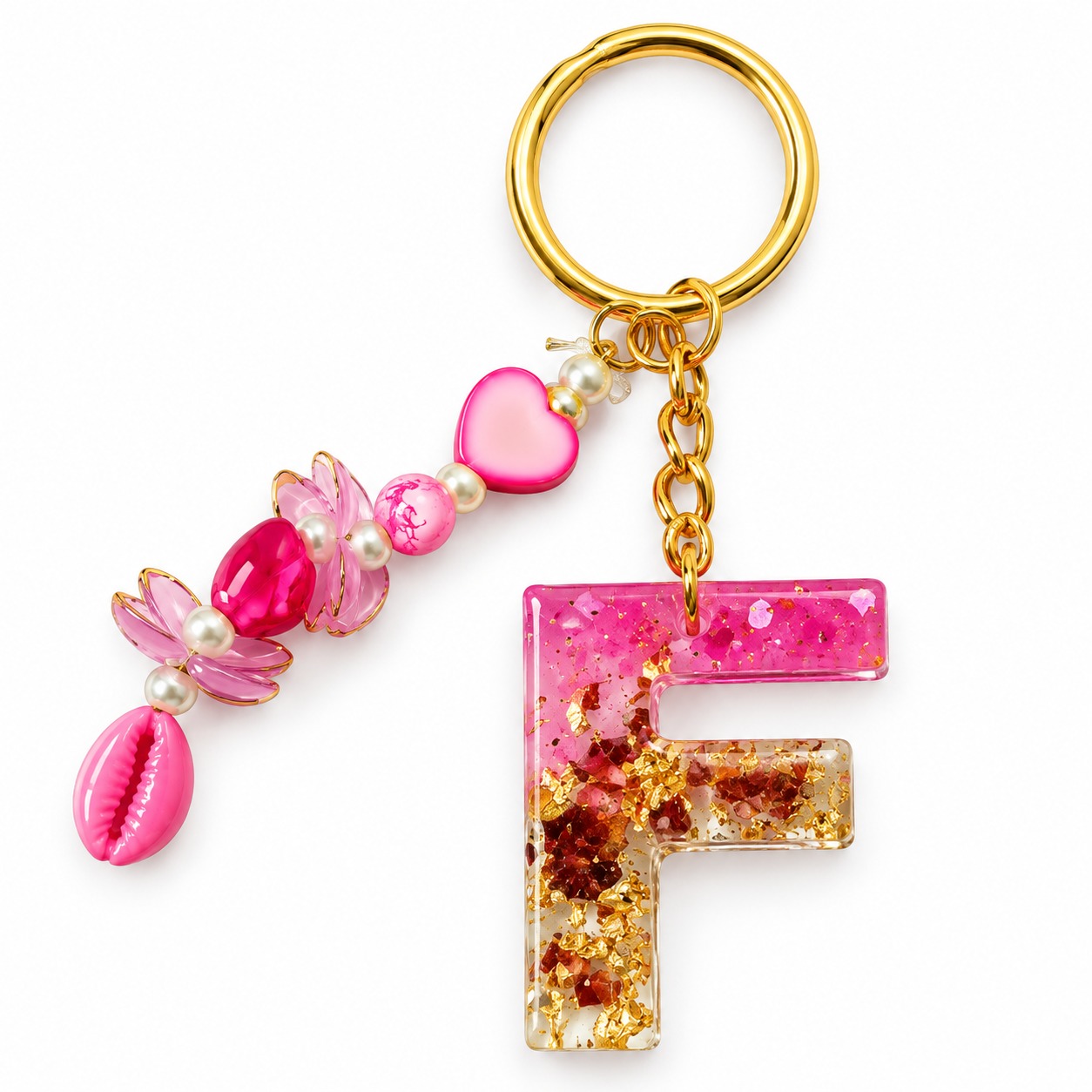 Alphabet Epoxy Resin Keychain