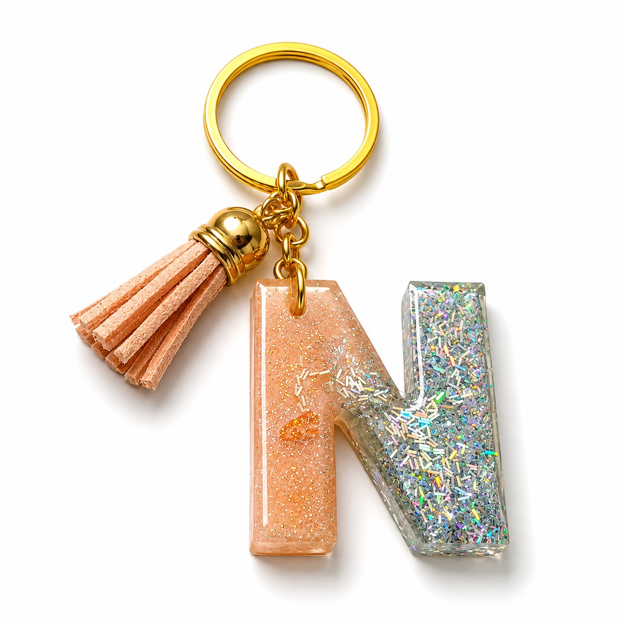 Alphabet Epoxy Resin Keychain