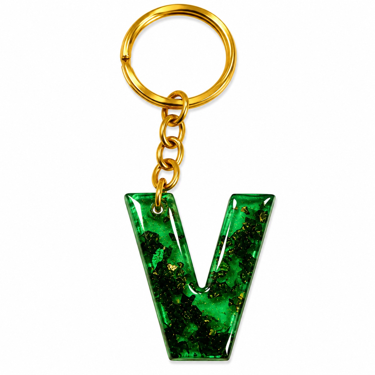 Alphabet Epoxy Resin Keychain