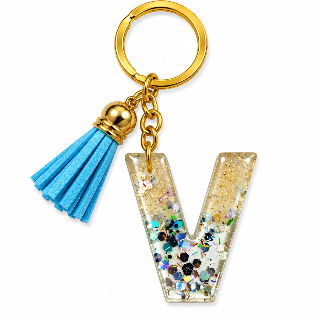 Alphabet Epoxy Resin Keychain